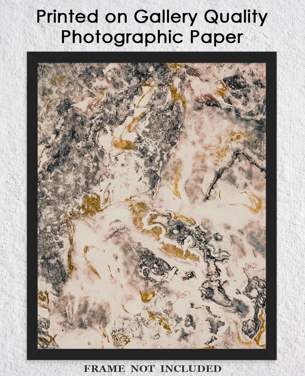 Earth Tone Agate Abstract Wall Art - Minimalist Aesthetic Boho Decor for Home, Office, Bedroom & Living Room - Unframed 8x10 Inch Posters - Perfect for Zen Spaces, Meditation Rooms & Modern Interior Design