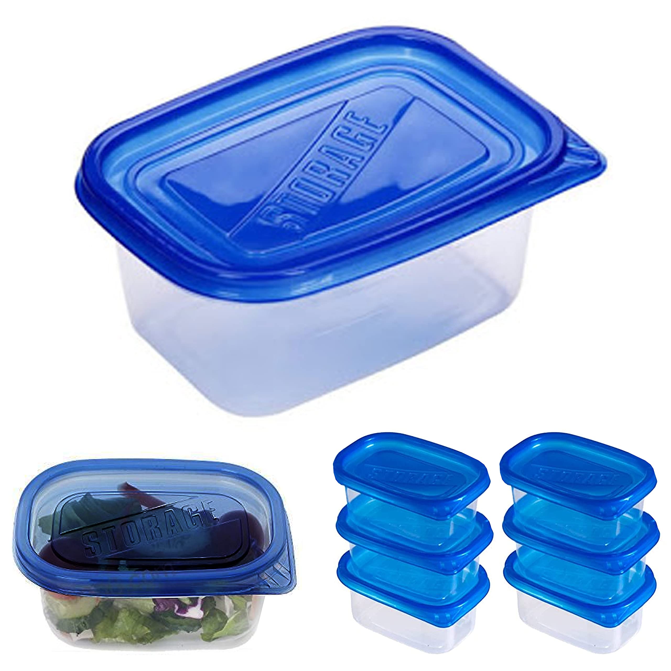 6-Piece Small Food Storage Containers Set - 9.5oz BPA-Free Meal Prep Containers, Freezer & Microwave Safe, Reusable Plastic Food Boxes for Lunch, Leftovers & Snacks - Perfect for Home, Office & Picnics