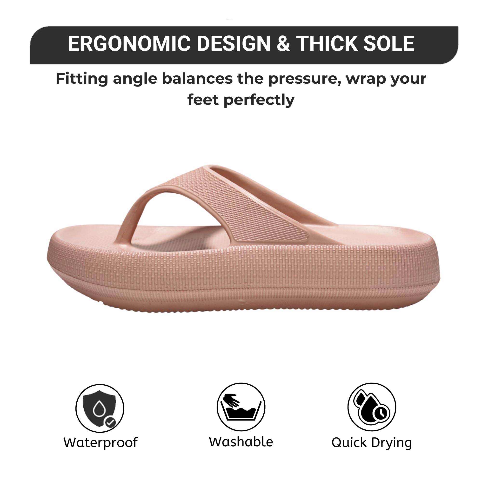 **Non-Slip Women's Water Sandals - Comfortable Recovery Flip Flops for Beach, Pool & Home | Pillow Cloud Slides for Women - Perfect House Slippers & Outdoor Essentials**