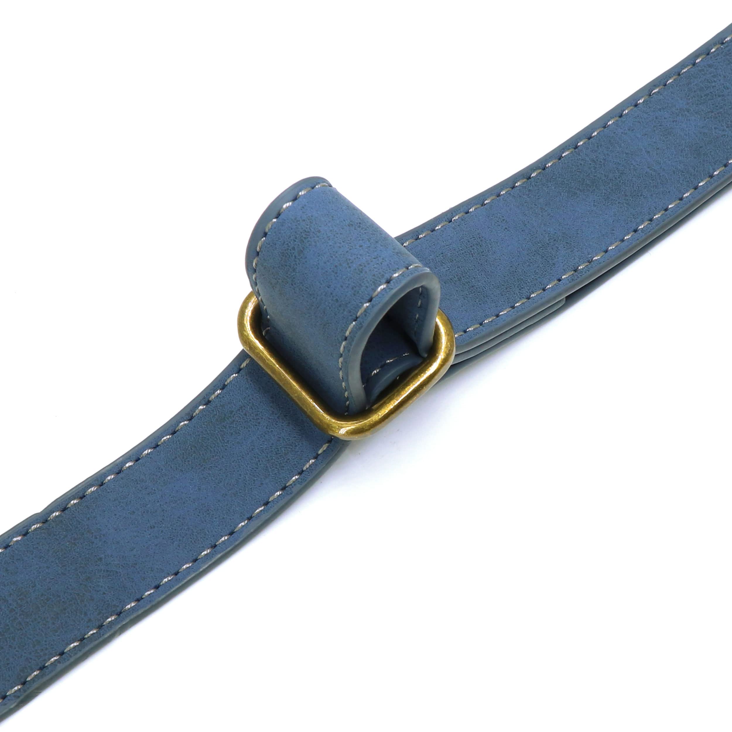 Personalized Leather Dog Collar with Name Plate - Adjustable, Soft Padded Pet Collar for Small, Medium & Large Dogs - Blue - Perfect for Walks, Training & Grooming Sessions
