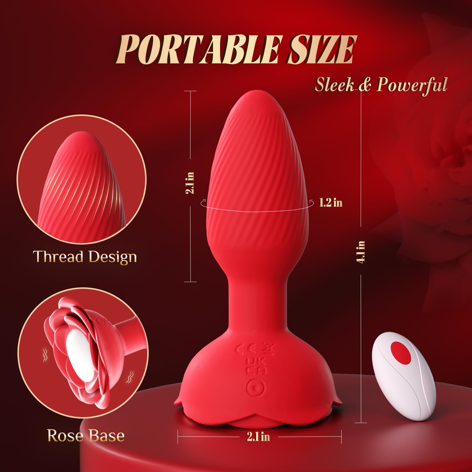360° Rotating Anal Plug with Remote Control - 10 Vibration & Rotation Modes for Women & Couples | Rose-Shaped Prostate Massager & Vibrating Butt Plug for Enhanced Intimacy & Pleasure | Perfect for Couples Play, Solo Exploration & Sensual Massage