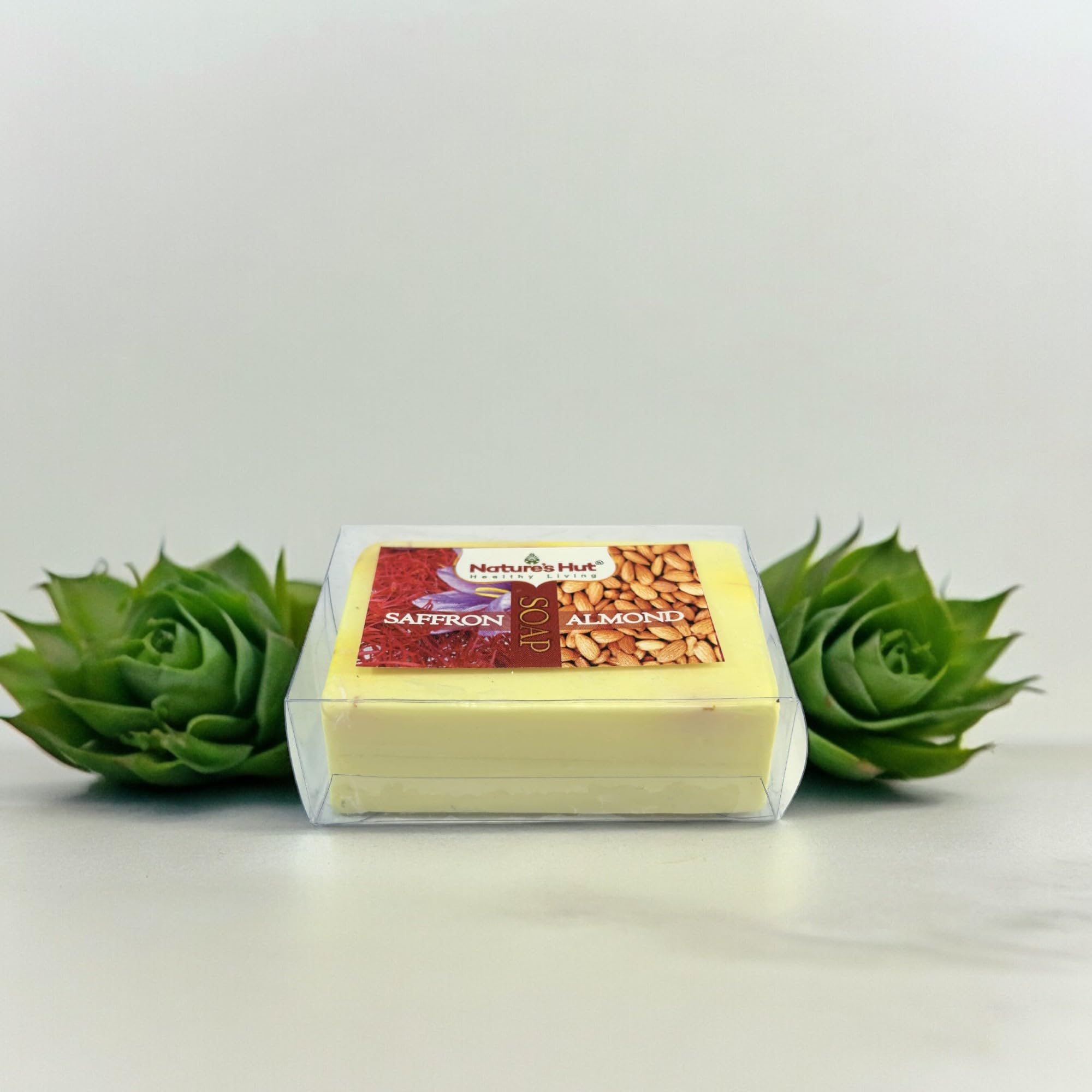 Natures Hut Premium Saffron Almond Handmade Soap Bars (125g, Pack of 3) - All Natural, Organic Skincare for Dry & Sensitive Skin - Perfect for Daily Face & Body Cleansing, Gift Sets
