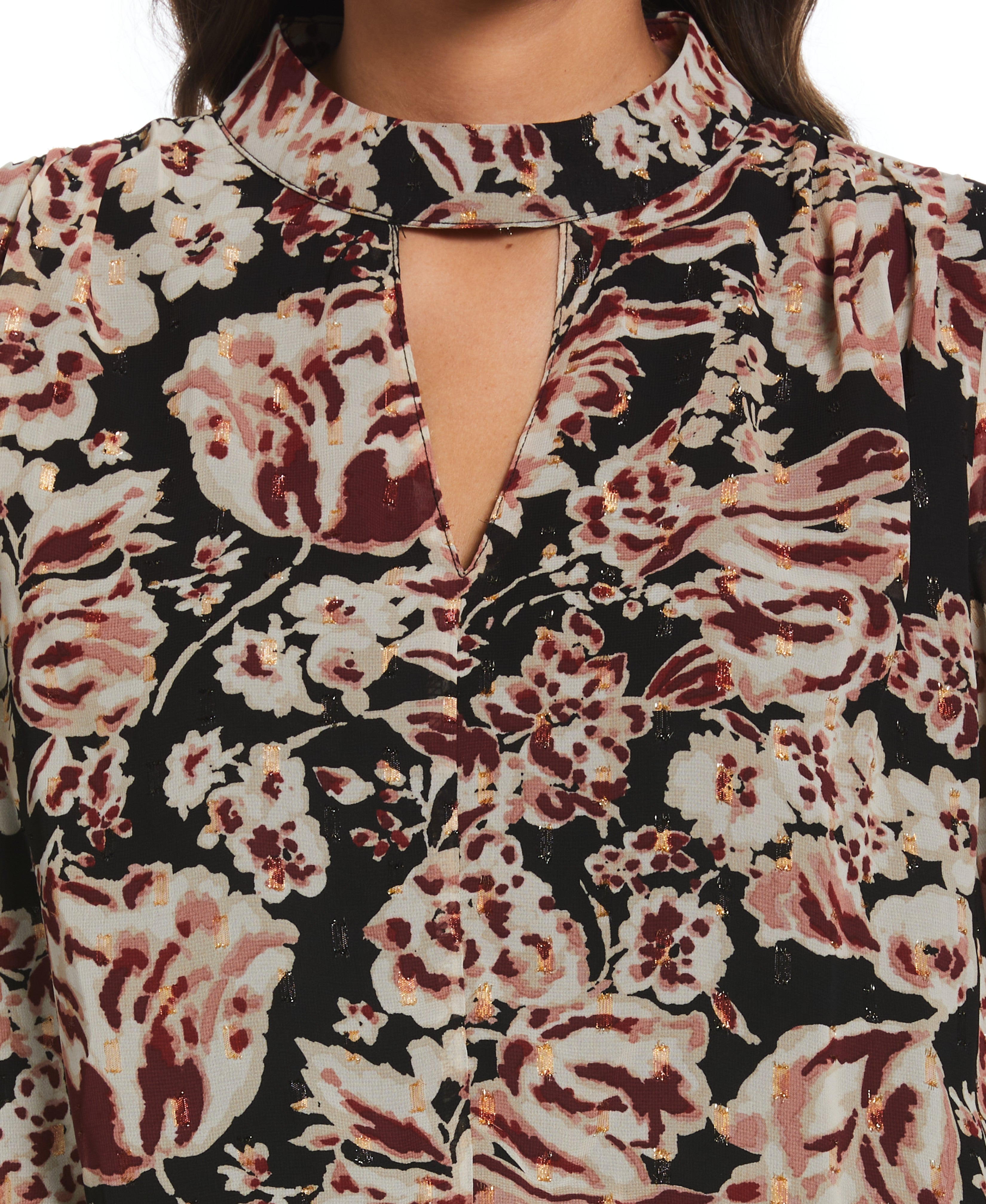 Stylish Metallic Blooms Print Dress for Women - Floral Fashion Dress for Parties, Weddings & Special Occasions