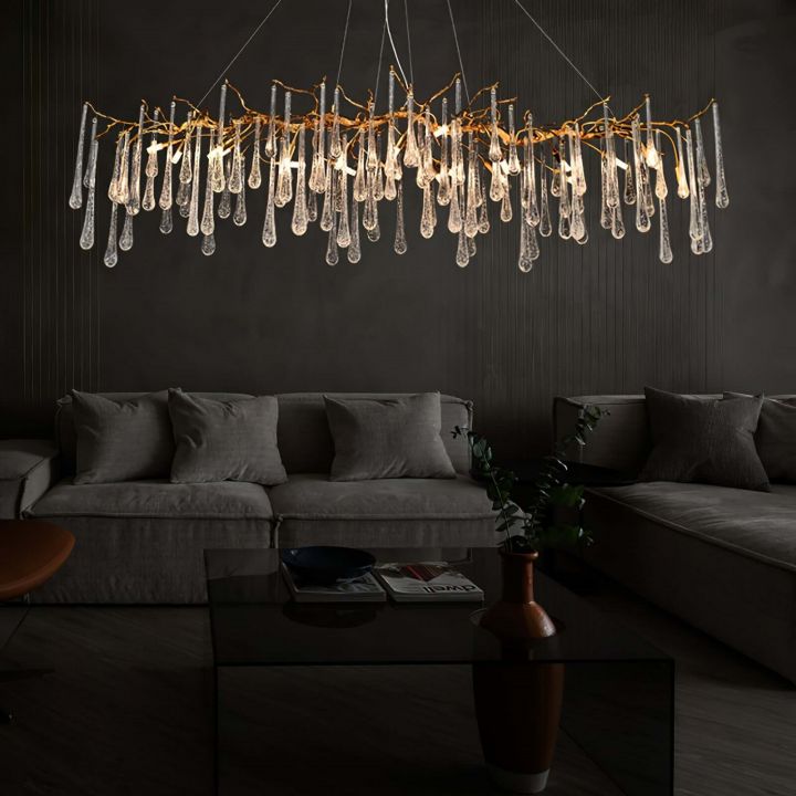 Handmade Aqua Macrame Chandelier - Boho Ceiling Light Fixture for Living Room, Bedroom & Dining Room Decor | Waterproof Hanging Lamp for Indoor & Outdoor Use