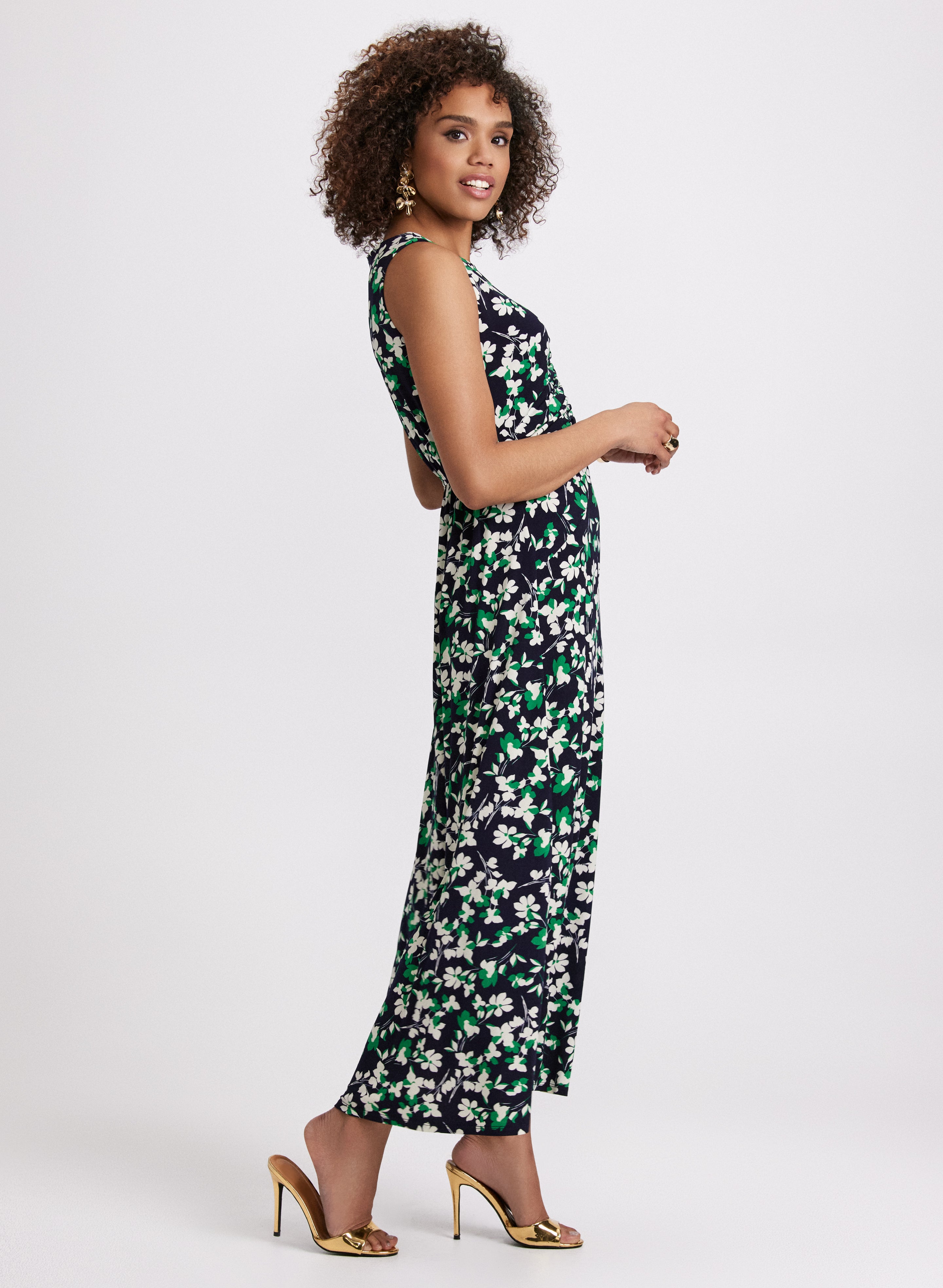 Floral Jersey Dress for Women - Comfortable Summer Maxi Dress with Flowy Design - Perfect for Beach, Vacation, and Casual Outings