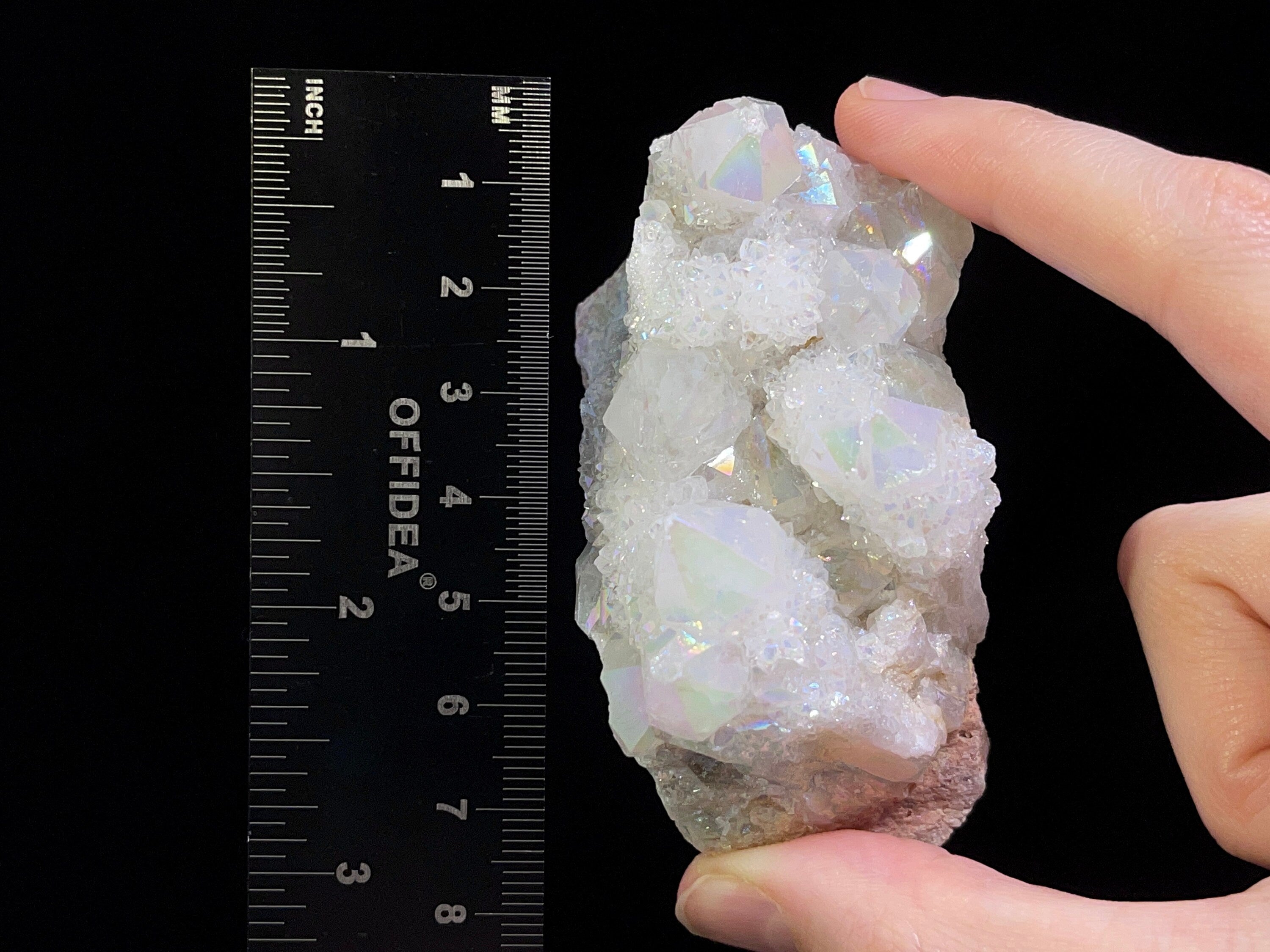 AURA QUARTZ Angel White Rainbow Quartz Crystal Cluster - Natural Spirit Quartz for Healing & Meditation, Boho Home Decor, Unique Gift Idea (46742) | Perfect for Yoga Spaces, Altars & Positive Energy Rooms