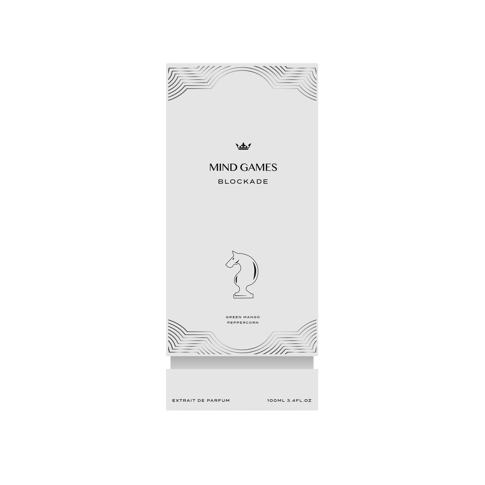 Luxury Unisex Perfume - MIND GAMES Blockade Extrait de Parfum with Pink Pepper, Lavender, Patchouli & Ambrostar Notes - 3.4 oz Woody Fruity Fragrance for Women & Men - Perfect for Date Nights, Office Wear & Special Occasions