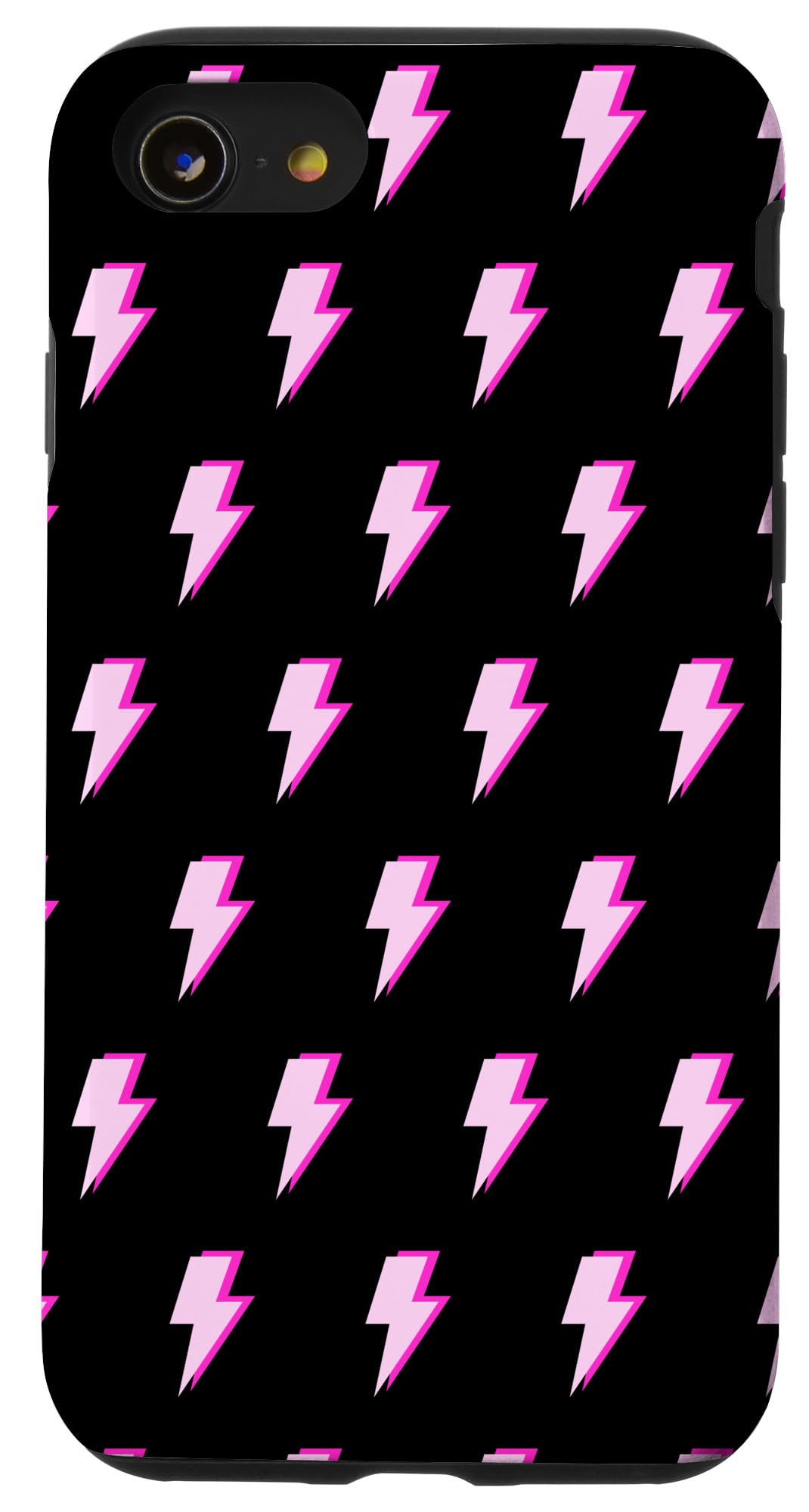 Trendy Pink and Black Pattern iPhone SE (2020)/7/8 Lightning Phone Case - Cute Protective Cover for Everyday Use, Work & Travel