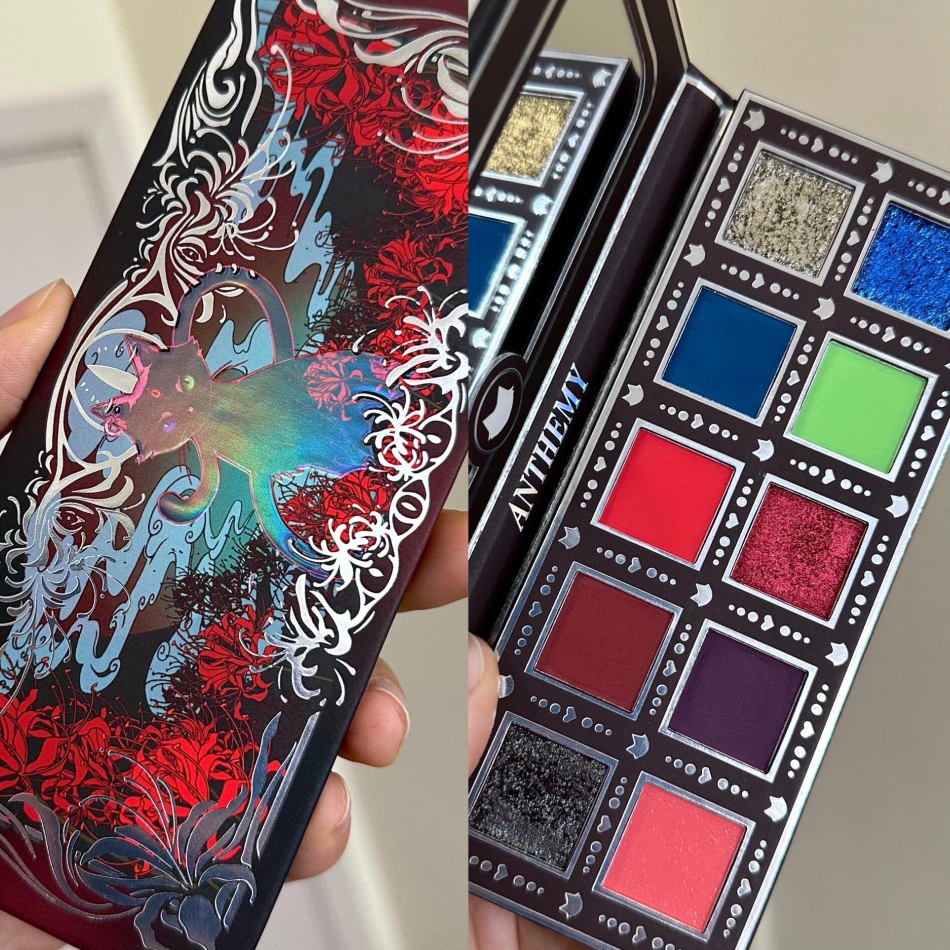 Anthemy Living Creatures Compendium 2.0 Moon Series - Black Cat Eyeshadow Palette | Vegan Makeup Palette with High Pigmentation | Perfect for Halloween, Cosplay & Night Out Makeup Looks