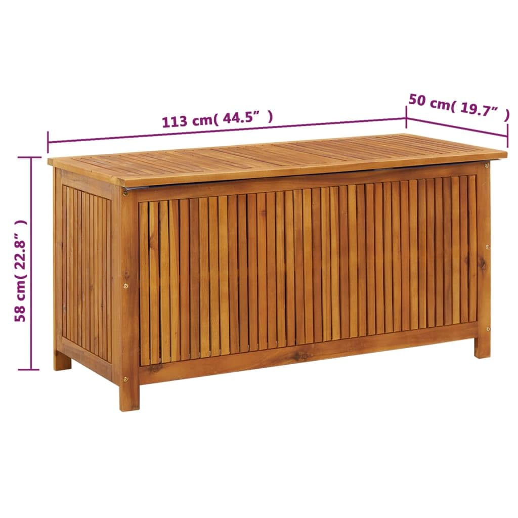 **vidaXL Acacia Wood Outdoor Storage Box with Lid - Waterproof Deck Box, Patio Cabinet for Cushions, Pillows & Garden Tools - Perfect for Backyard, Poolside & Patio Storage**