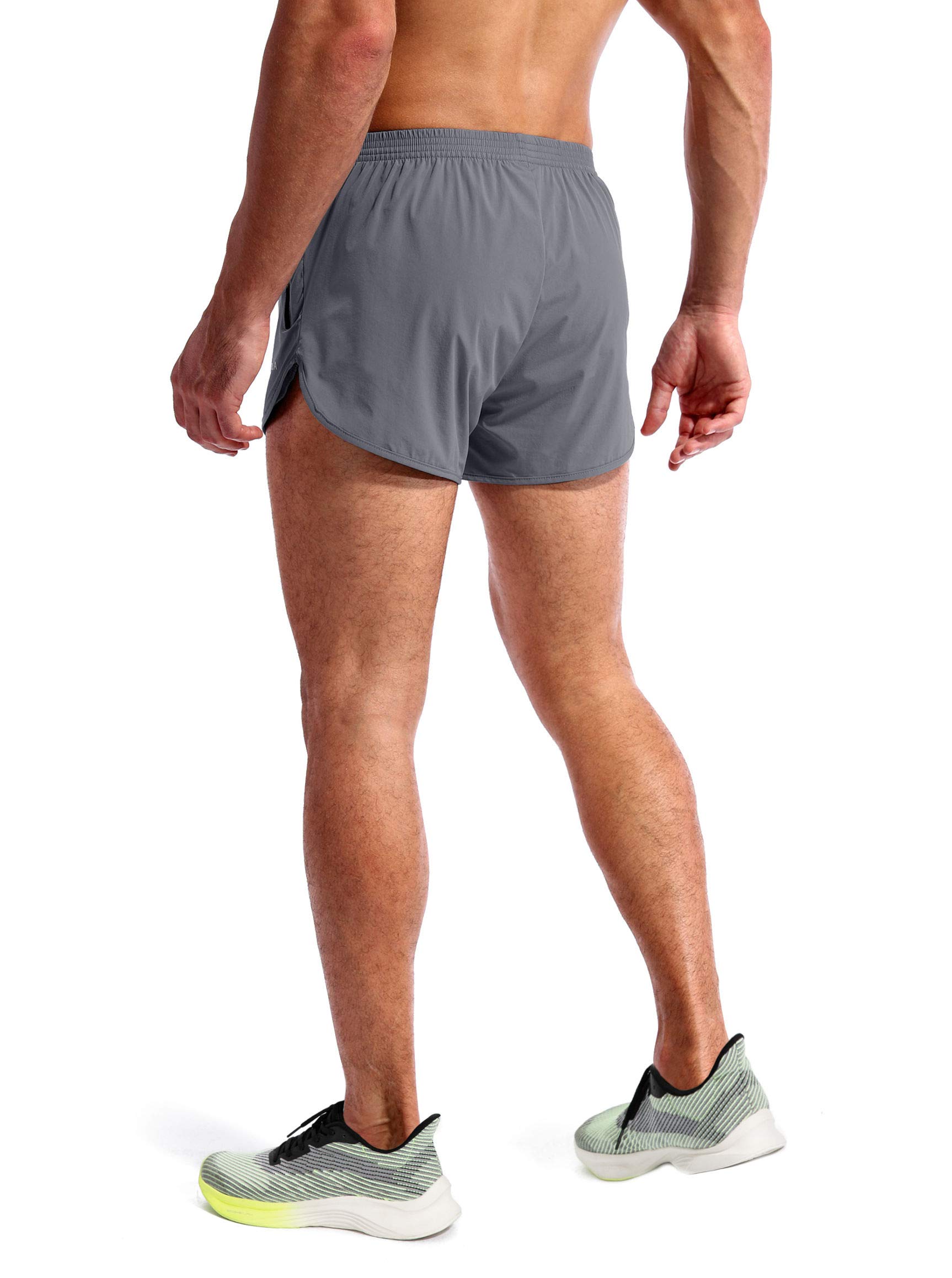 Pudolla Men's 3 Inch Running Shorts - Quick Dry Gym Workout Shorts with Zipper Pockets | Lightweight Athletic Shorts for Jogging, Training & Outdoor Sports