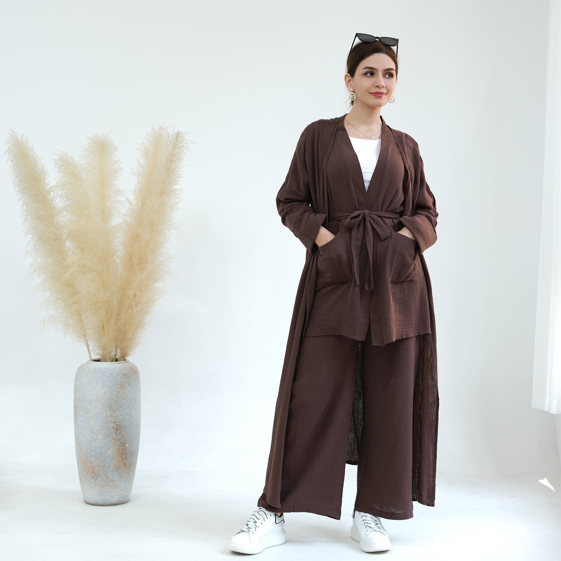 Soft Cotton Waffle 4-Piece Lounge Set for Women - Comfortable Homewear & Sleepwear - Perfect for Relaxing, Lounging, and Coffee Time at Home