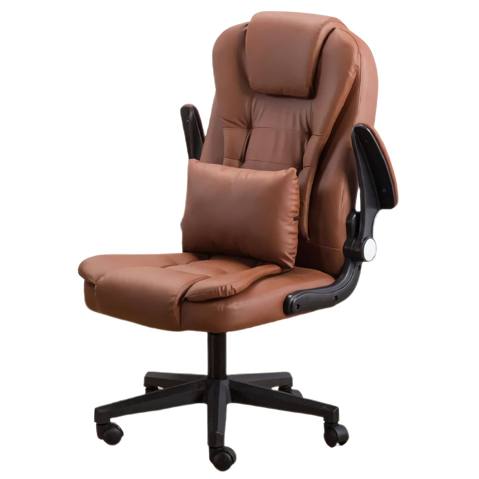 Ergonomic Office Chair with High Back - Adjustable Swivel PU Leather Desk Chair for Home & Work, Comfortable Executive Task Chair with Flip-Up Armrests - Perfect for Gaming, Studying & Long Work Hours