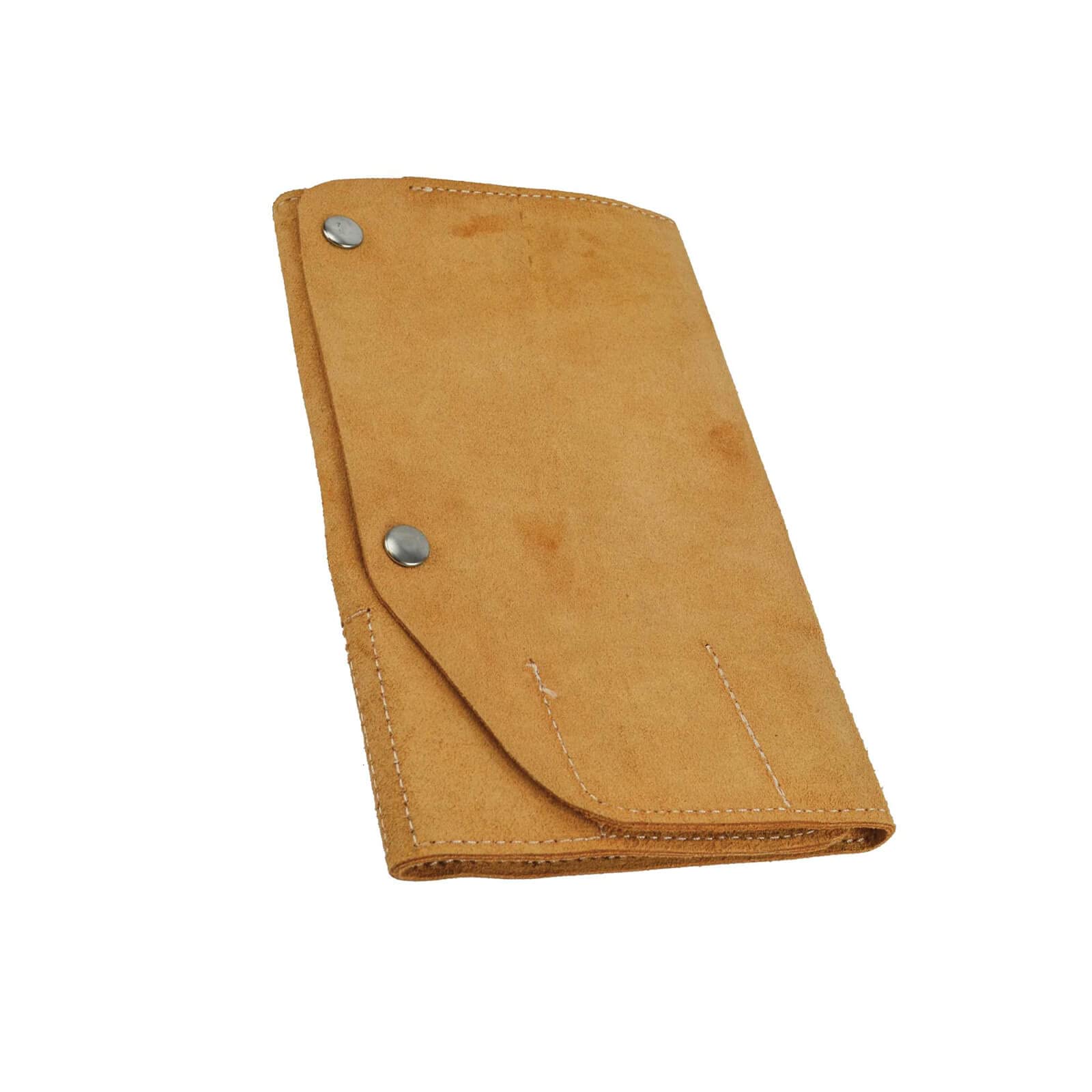 10-Pocket Tan Suede Leather Tool Roll for Wrenches, Screwdrivers & DIY Tools - Perfect for Mechanics, Carpenters & Crafters (Workshop, Garage & Travel Organizer)