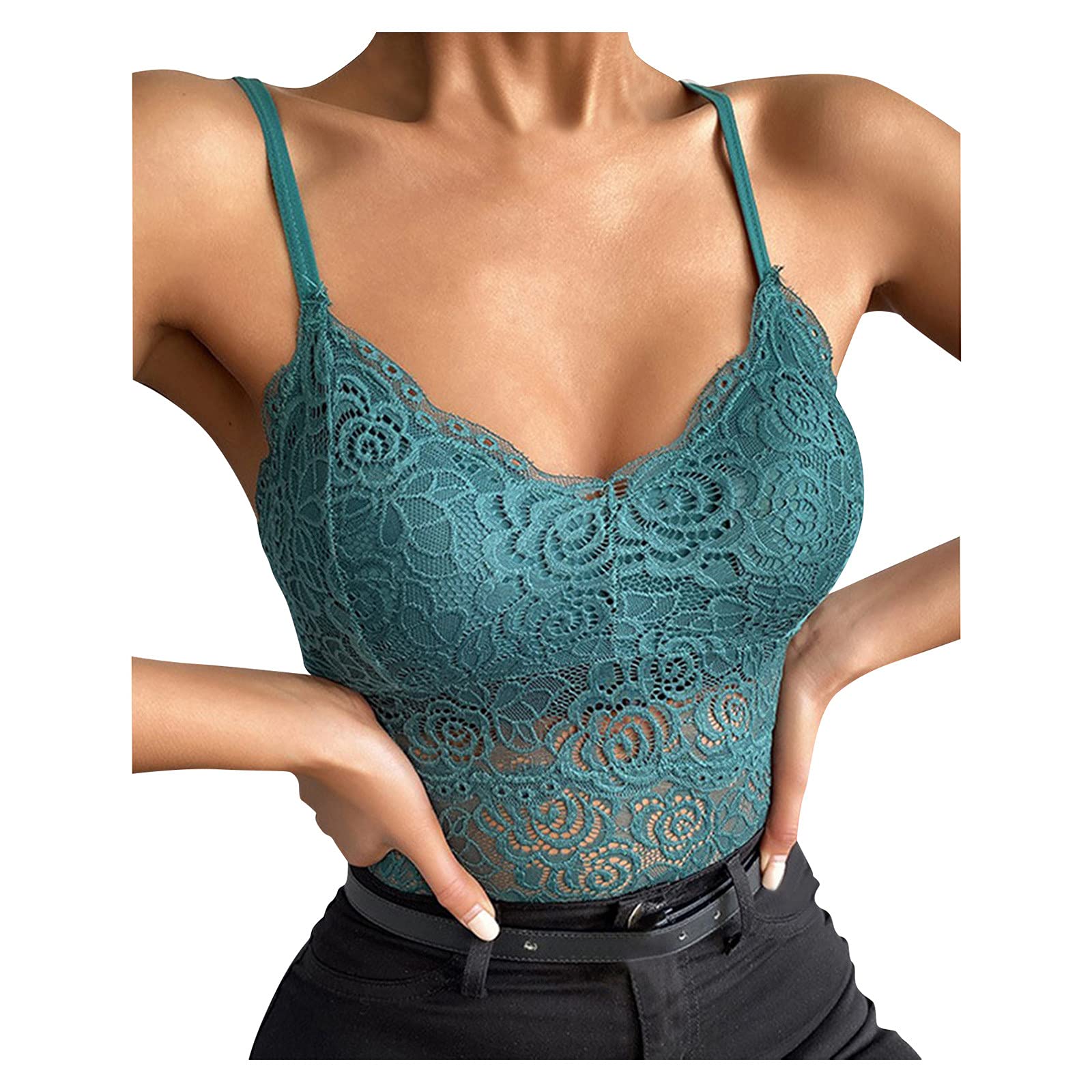 Women's Comfortable Lace Strap Bras - Seamless Wireless Everyday Bra, Breathable Cami Bralette for Work, Yoga & Lounge Wear