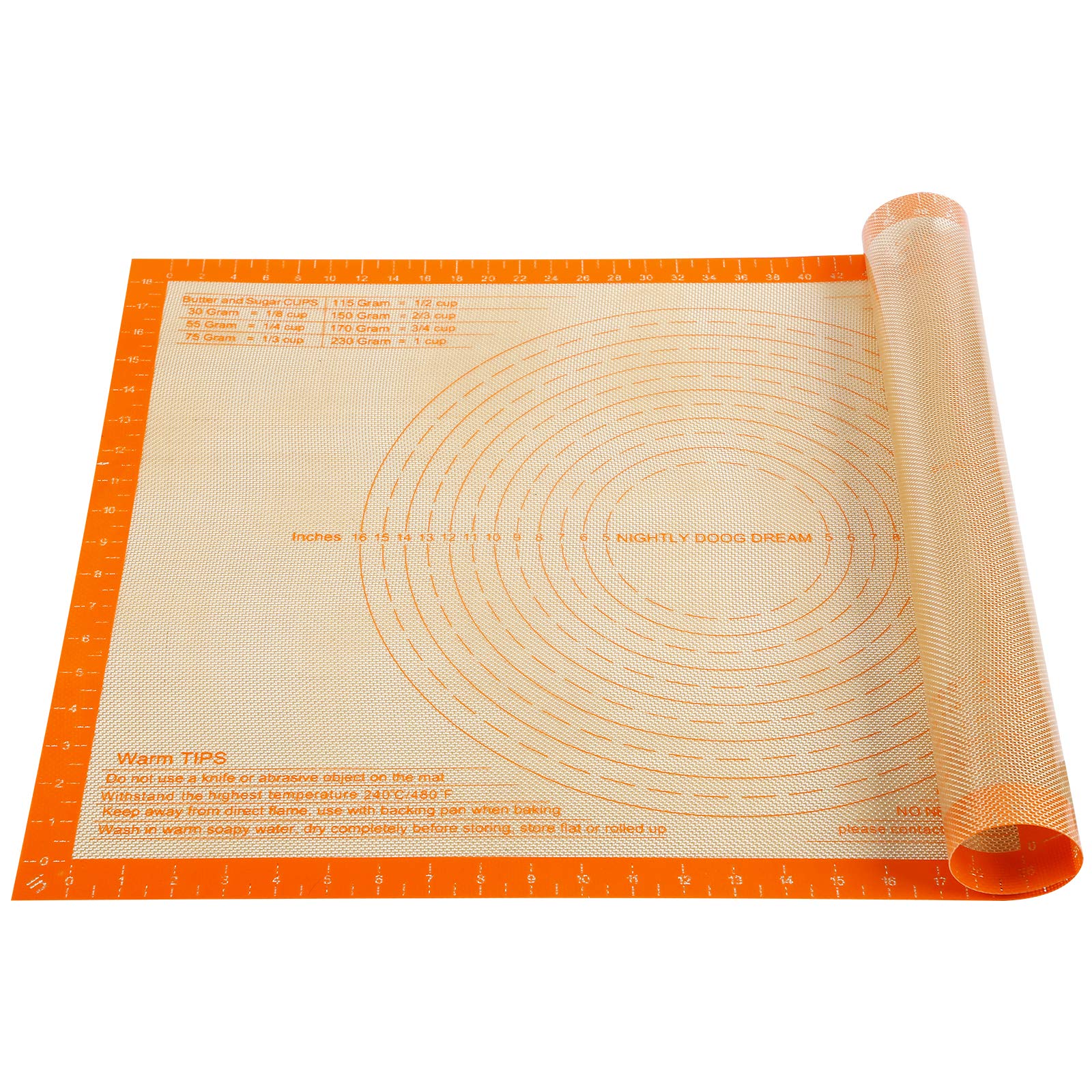 Non-Stick Silicone Baking Mat 26x16 Inch - Extra Large Pastry Mat with Measurement Marks for Dough Rolling, Pie Crust, Fondant | Perfect for Counter Protection & Oven Liner | Ideal for Home Bakers & Professional Kitchens
