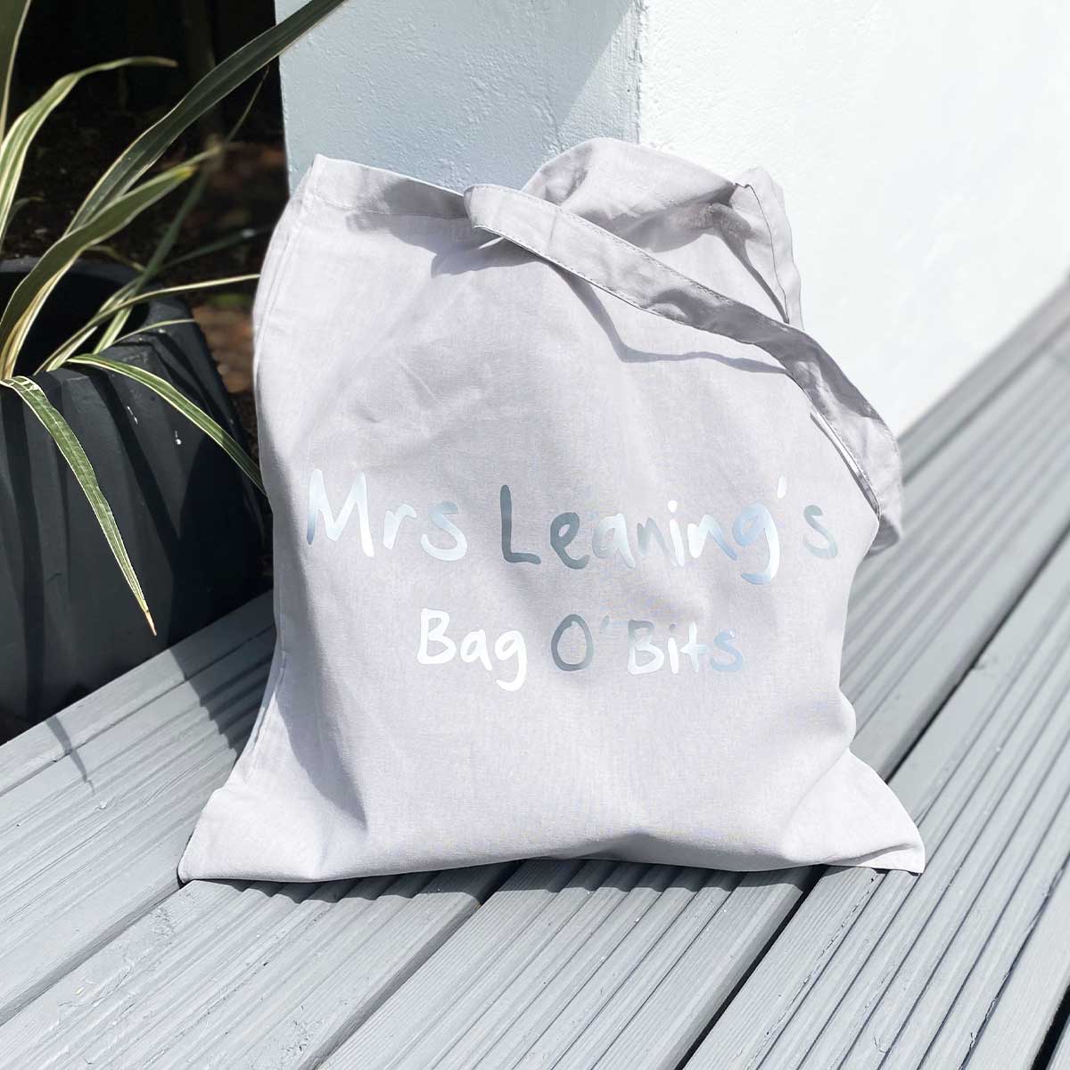 Stylish Black and Grey Teacher Tote Bag - Durable & Spacious for School, Work, or Everyday Use
