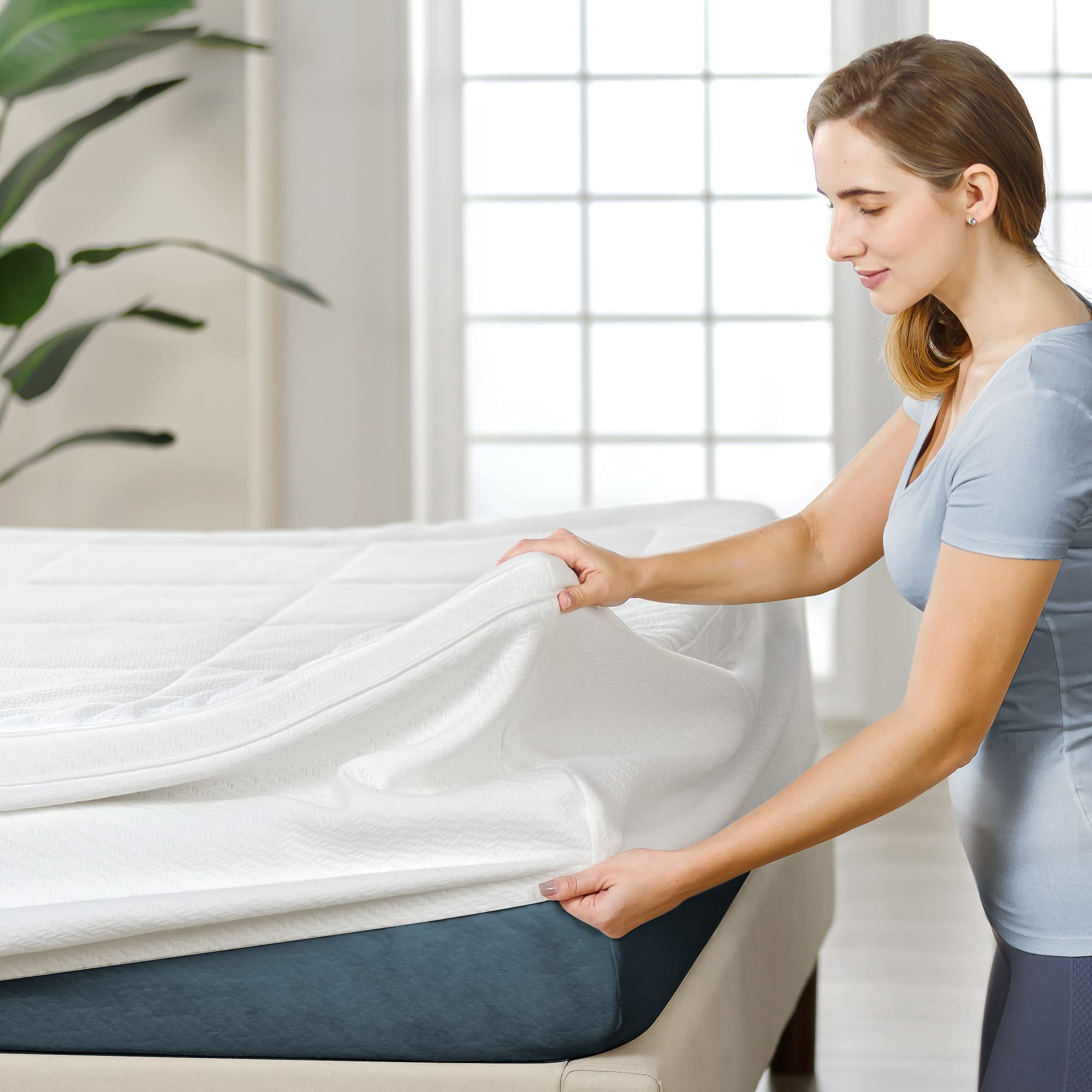 Zinus 2 Inch Cloud Memory Foam Mattress Topper - Quilted Plush with Green Tea Infusion, Full Size for Enhanced Comfort & Pressure Relief | Perfect for Back Pain Relief, Guest Beds & Dorm Rooms