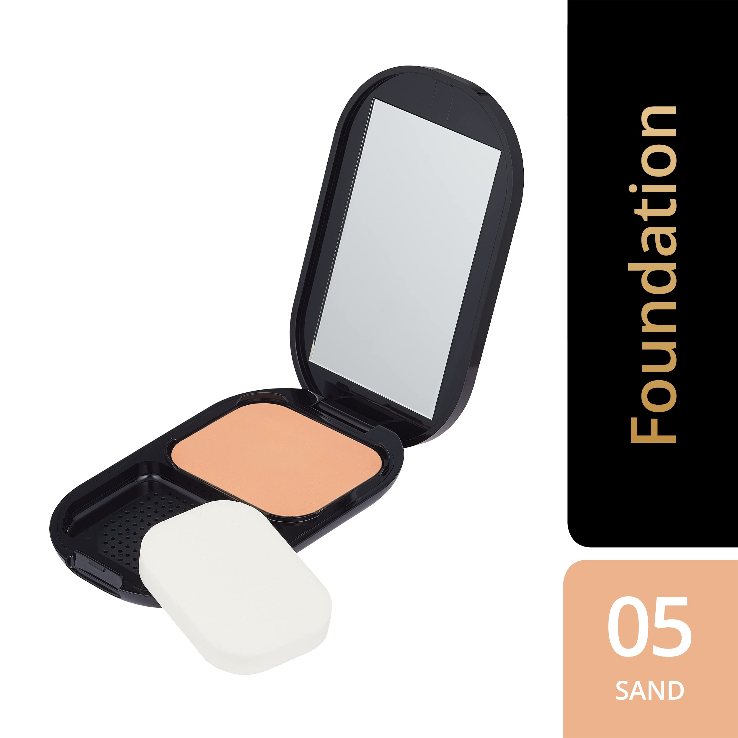 Max Factor FaceFinity All Day Flawless 3-in-1 Foundation Compact Powder - 05 Sand Beige | Oil Control, Long-Lasting Coverage for Oily & Combination Skin | Perfect for Work, Date Night & Special Events