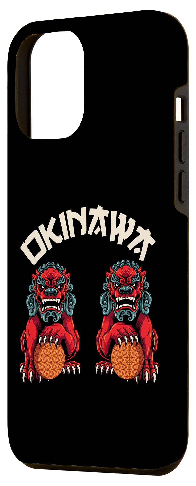 iPhone 12 Pro Max Case with Okinawa Shisa Dogs Design - Durable Protective Phone Cover for Travel, Daily Use & Gift Giving