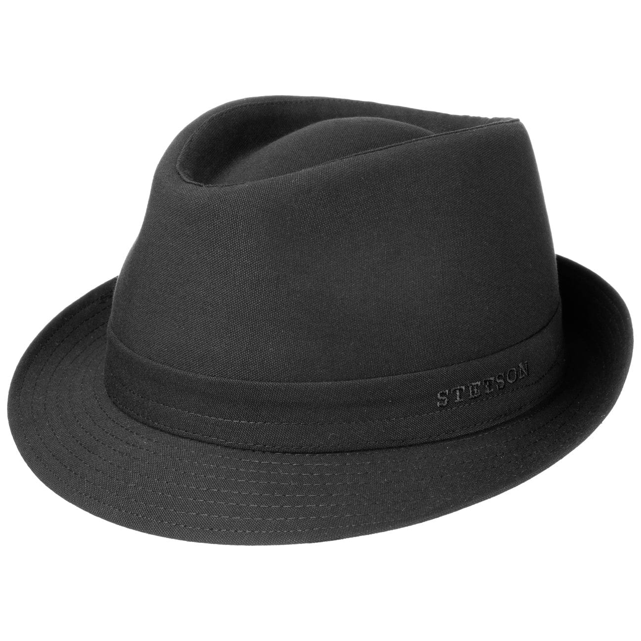 Stetson Teton Cloth Trilby Hat for Men - Classic Wool Fedora with Brim - Perfect for Casual Wear, Outdoor Events & Vintage Style Outfits