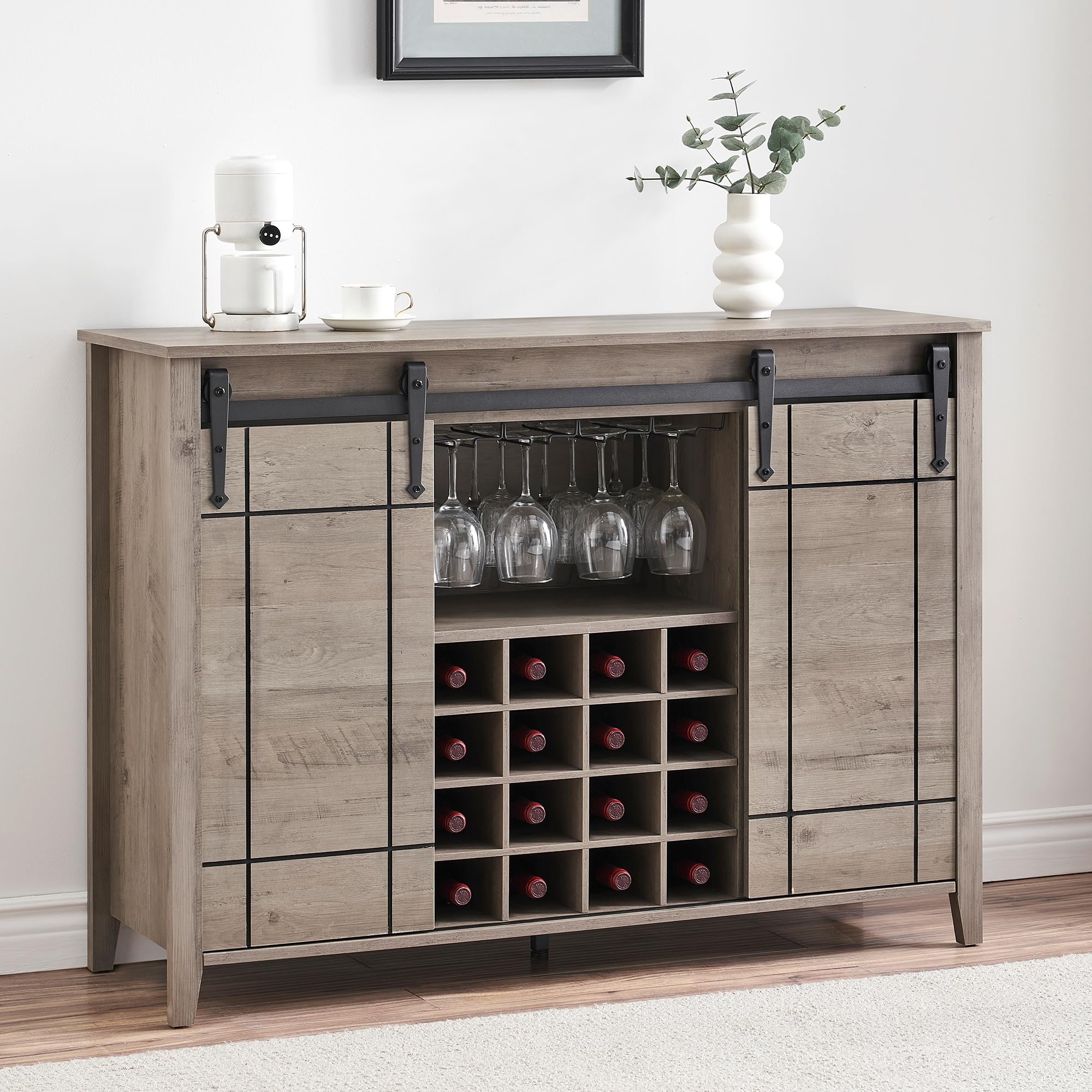 Farmhouse Coffee Bar Cabinet with Storage - 47