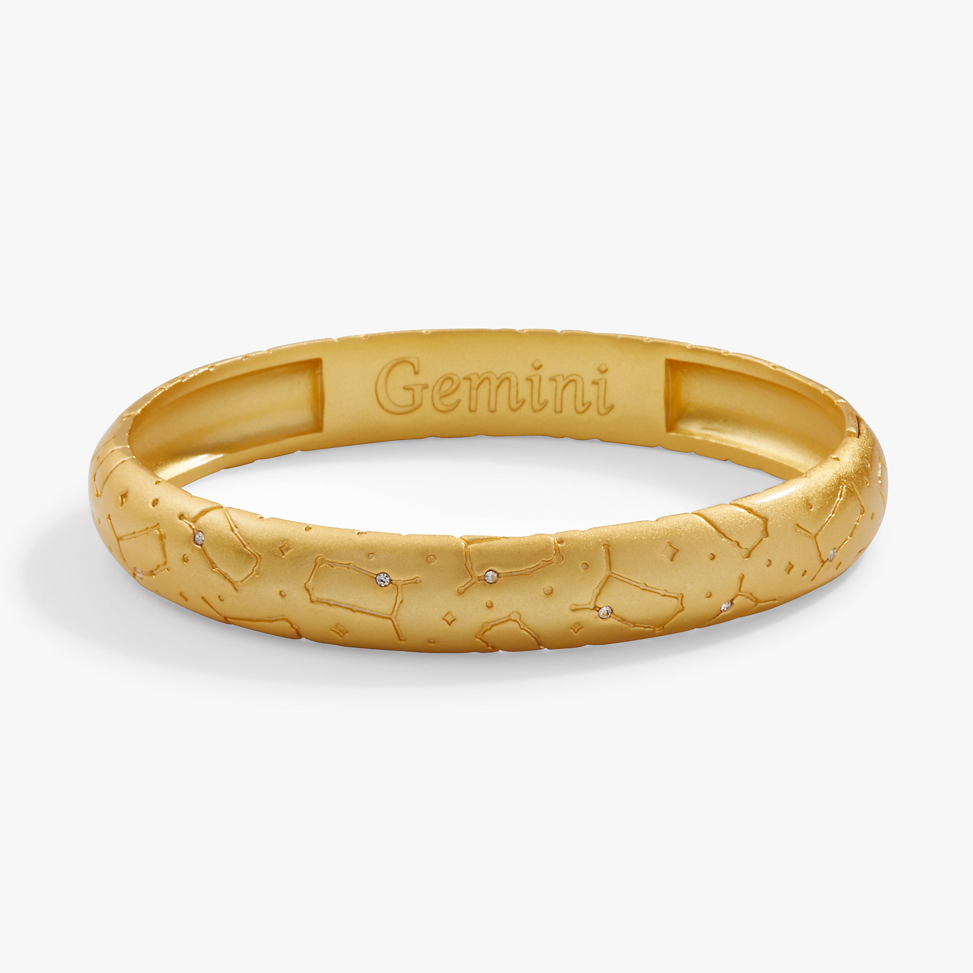 Gemini Zodiac Hinge Bangle Bracelet - Sterling Silver Zodiac Sign Jewelry for Women - Perfect Birthday Gift & Everyday Wear