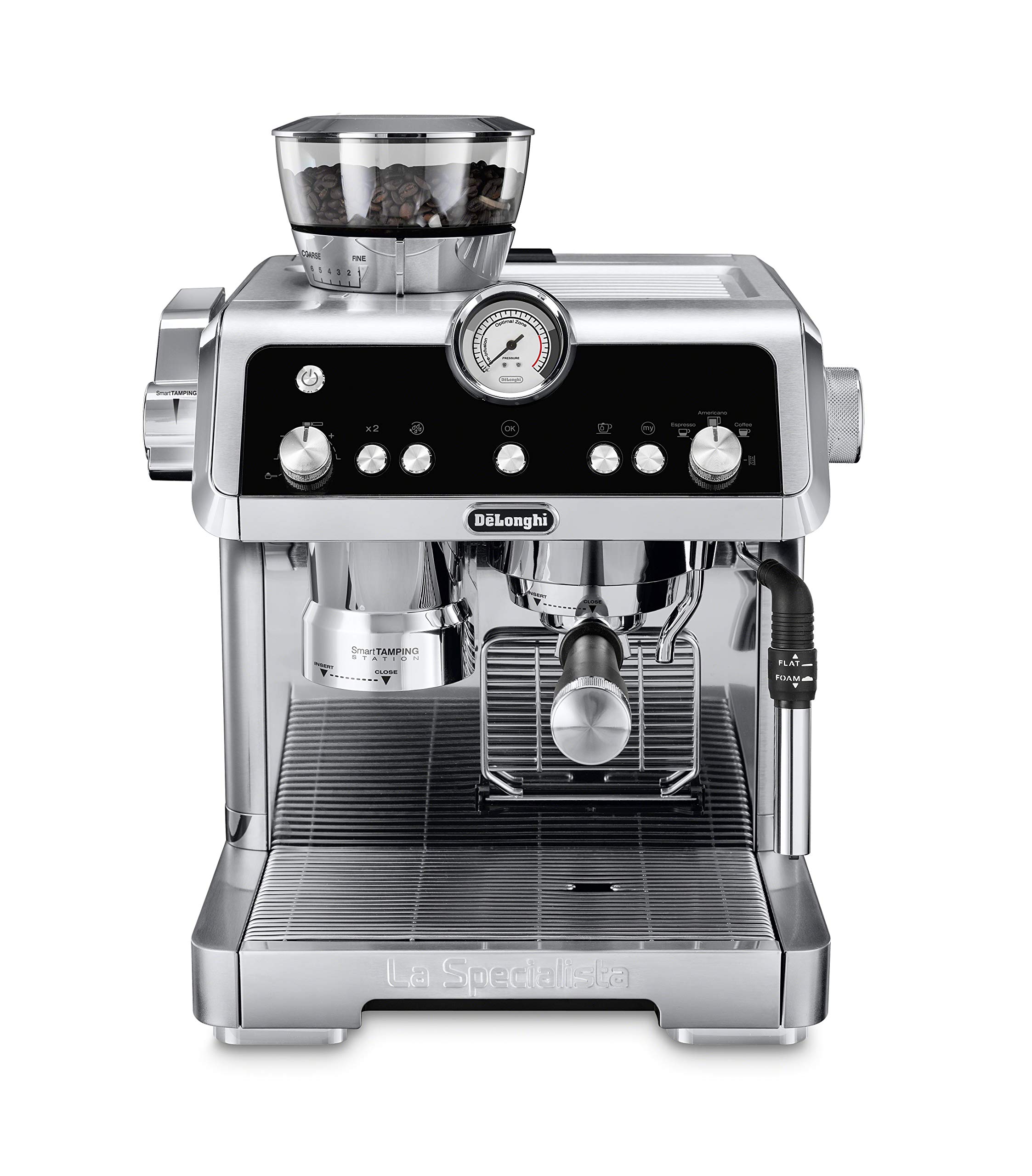 De'Longhi EC9335M La Specialista Espresso Machine with Built-in Sensor Grinder | Dual Heating System & Advanced Latte Art Technology | Stainless Steel Coffee Maker for Home Baristas | Perfect for Espresso, Americano, Latte & Tea Brewing