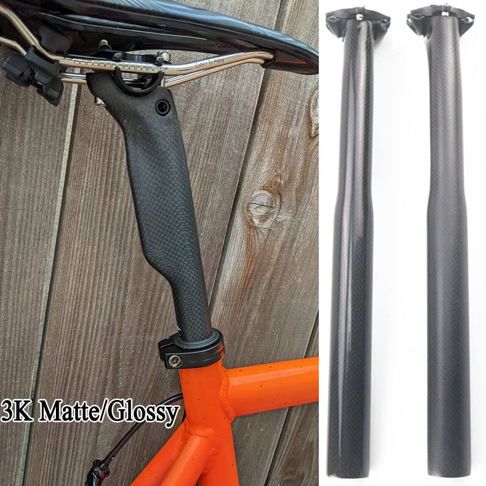 RXL SL Full Carbon Fiber Road Bike Seatpost - 27.2/30.8/31.6mm MTB Seat Post with 3K Matte/Glossy Finish & 25mm Offset - Lightweight Cycling Seatpost for Road & Mountain Bikes - Perfect for Racing, Commuting & Long-Distance Riding