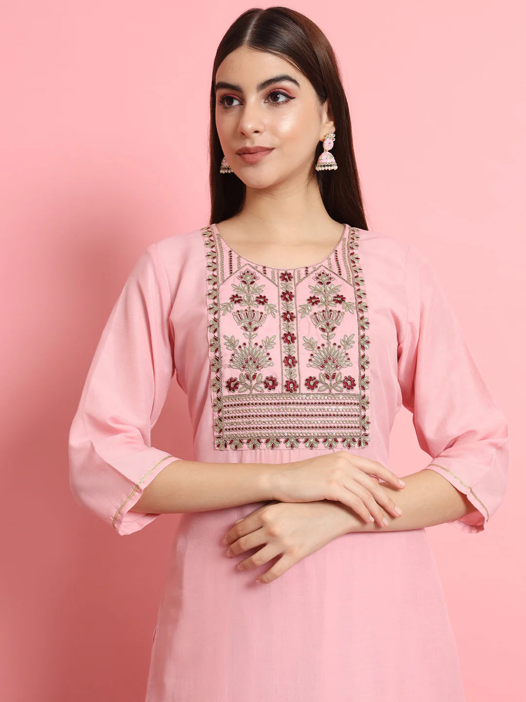 Luxury Baby Pink Designer Pant Suit with Elegant Embroidery - Perfect for Weddings, Parties & Special Occasions