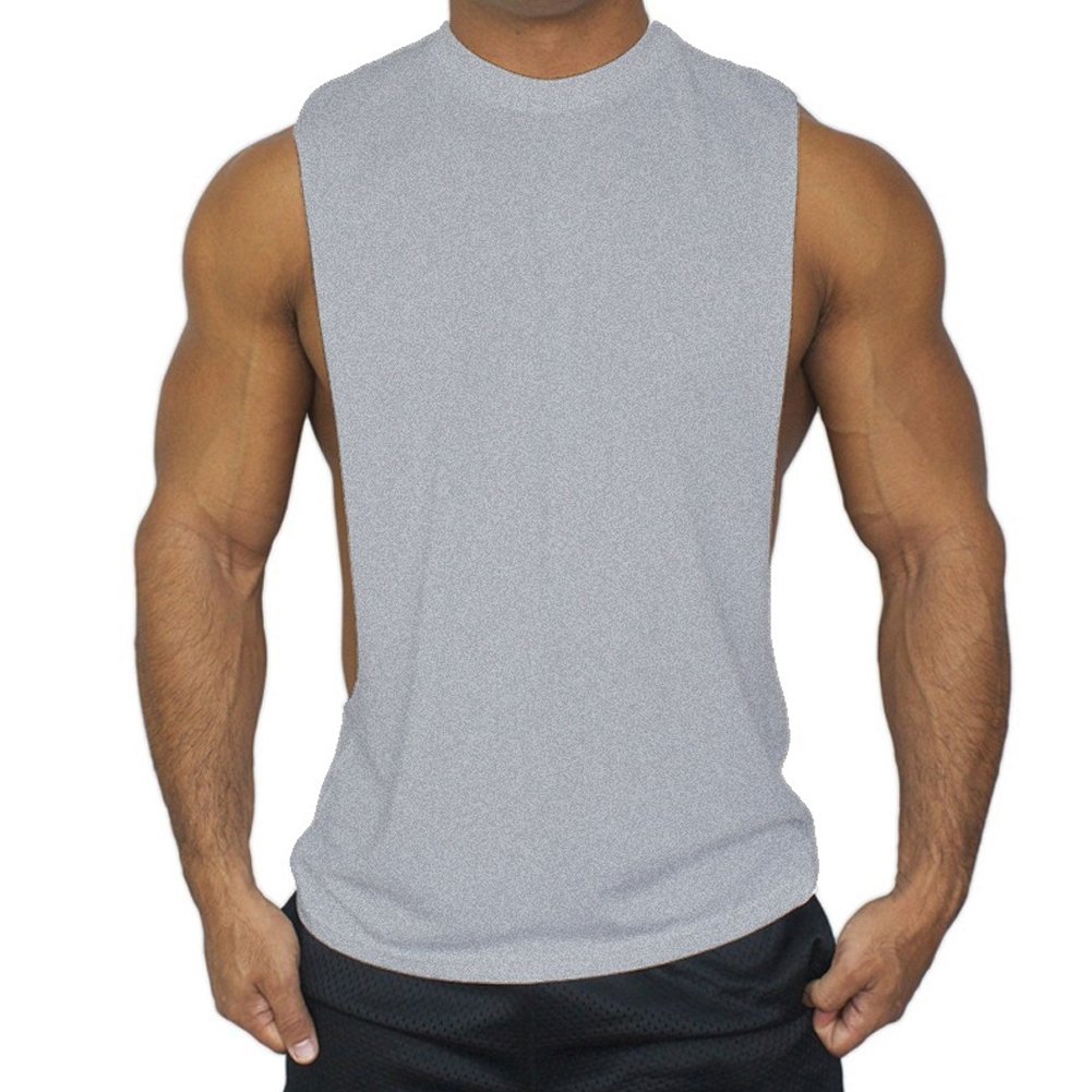 ZUEVI Men's Muscle Cut Off Tank Tops - Bodybuilding & Fitness Sleeveless Gym Shirts - Workout Stringer Tee for Weightlifting, CrossFit & Summer Outdoor Activities