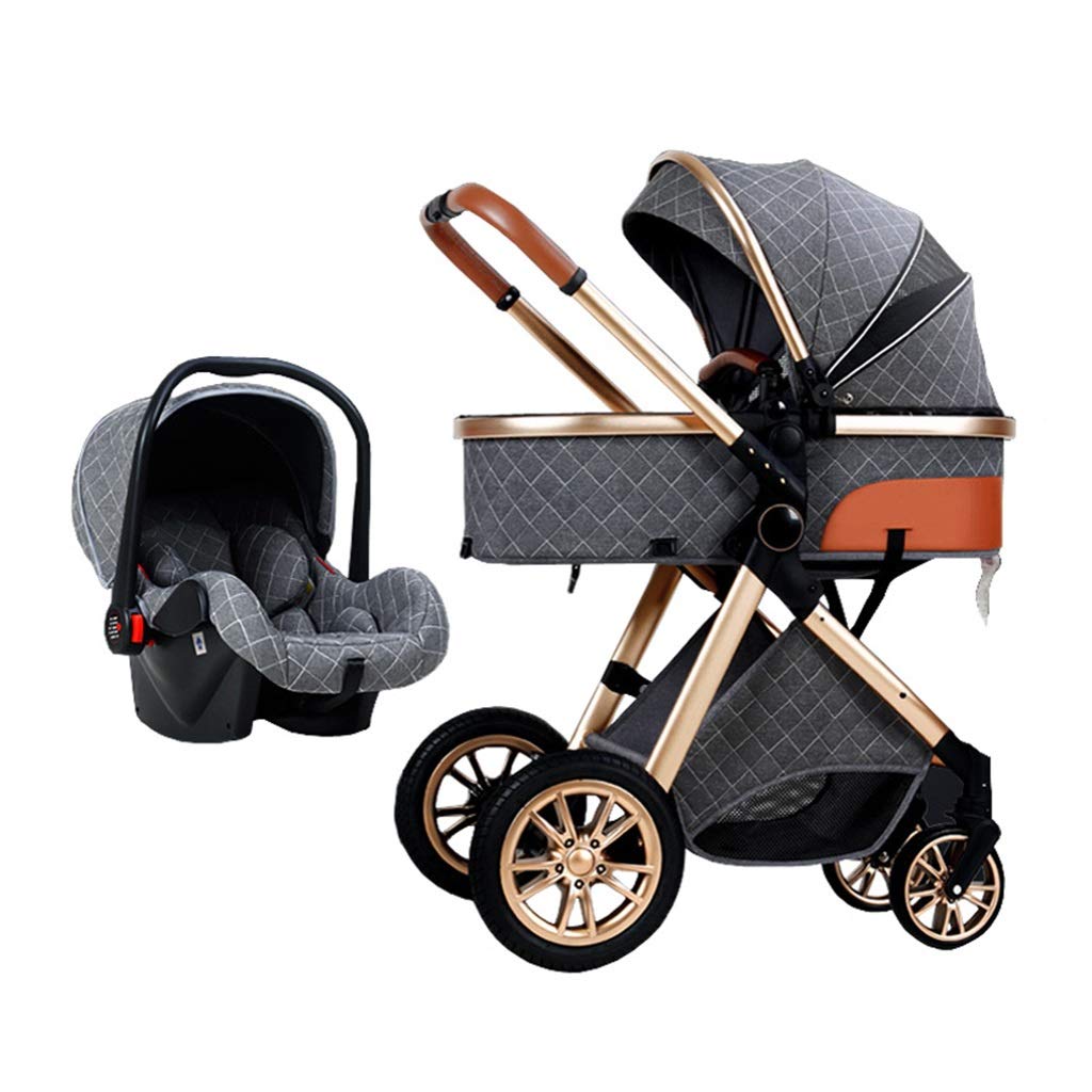 Upgraded 3-in-1 Baby Stroller with Rain Cover & Foot Cover - Adjustable High-View Jogging Stroller & Car Seat Combo for Infants & Toddlers - Perfect for Outdoor Walks, Shopping & Travel
