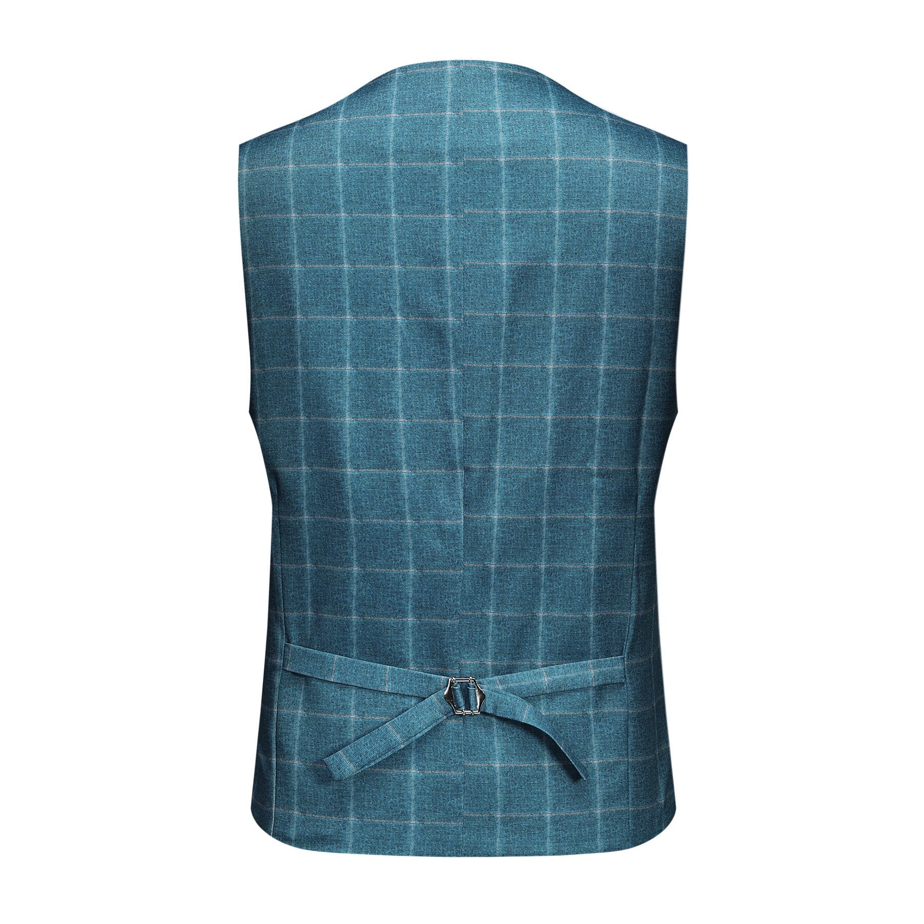 3 Piece Slim Fit Blue Plaid Modern Suit for Men - Business & Wedding Formal Attire - Office, Prom, Special Occasions