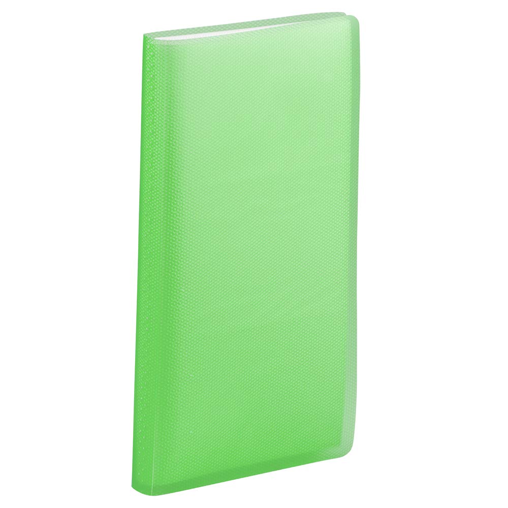 JAM PAPER Business Card Holder - 72 Pocket Capacity (4 x 7.25 Inches) - Wallet Size Card Organizer - Green - 12 Pack - Perfect for Networking Events & Office Organization