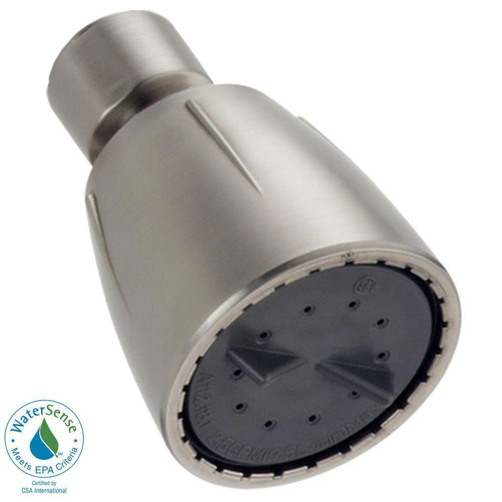 Delta 1-Setting Brushed Nickel Shower Head 571830 - Perfect for Modern Bathrooms & Spa-Like Shower Experience
