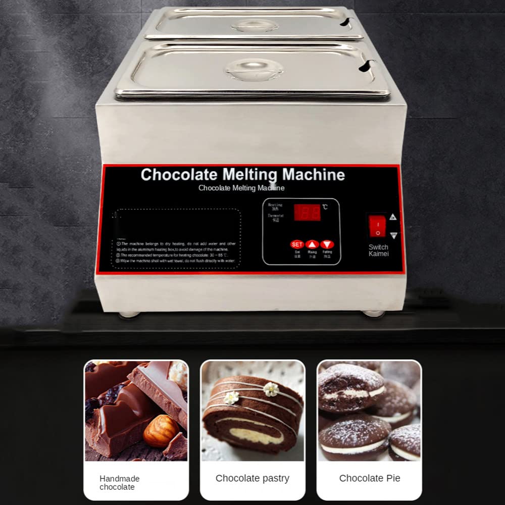 Professional 500W Digital Electric Chocolate Melting Pot - 20 Lbs Stainless Steel Chocolate Tempering Machine with Dry Burn Protection | Commercial Chocolate Warmer & Fondue Maker for Bakeries, Candy Shops & Home Use | Perfect for Chocolate Dipping, Candy Making & Dessert Preparation