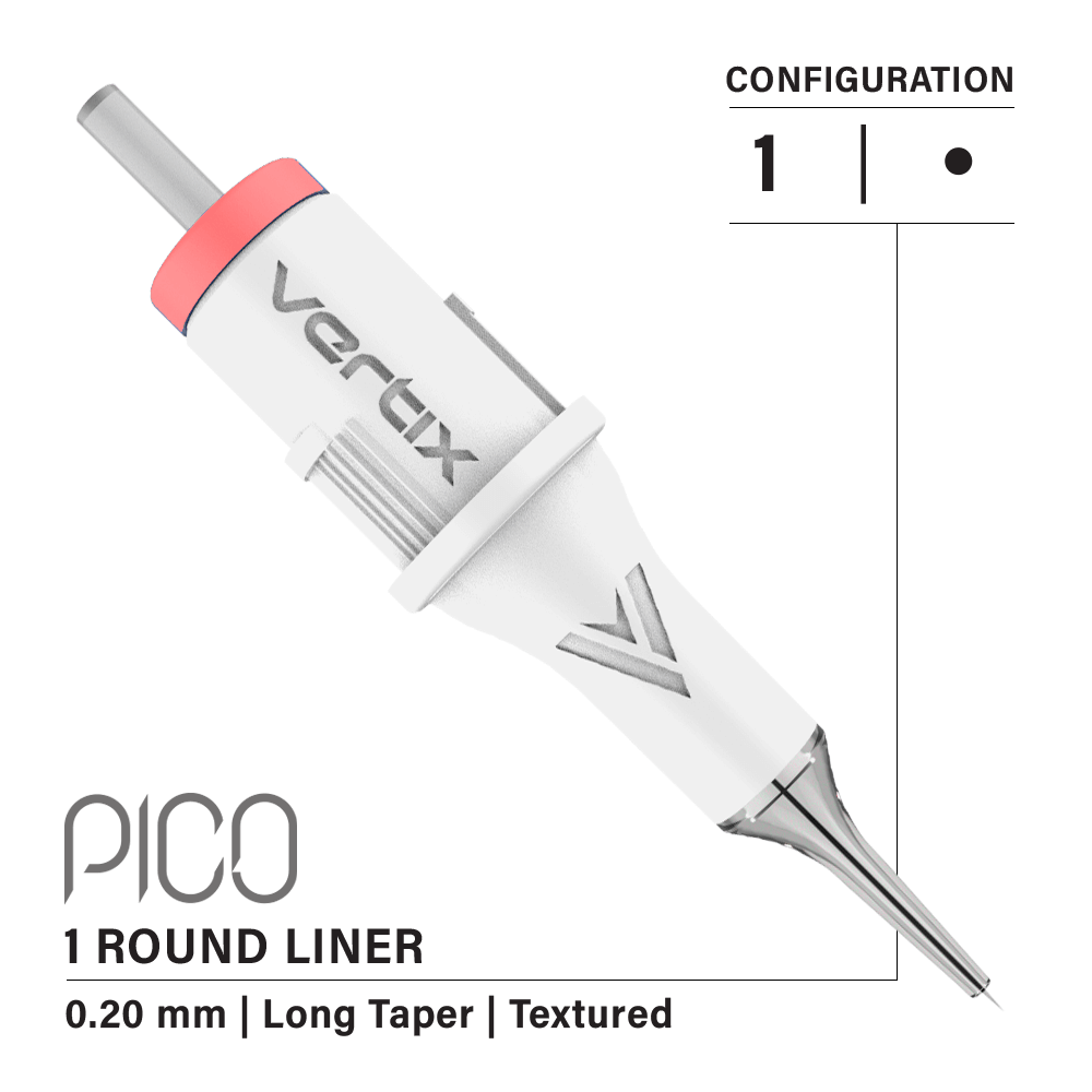 Vertix Pico Round Liner Tattoo Machine - Professional Rotary Tattoo Pen for Artists | Perfect for Fine Lines, Detail Work & Small Tattoos | Home Studio & Professional Use
