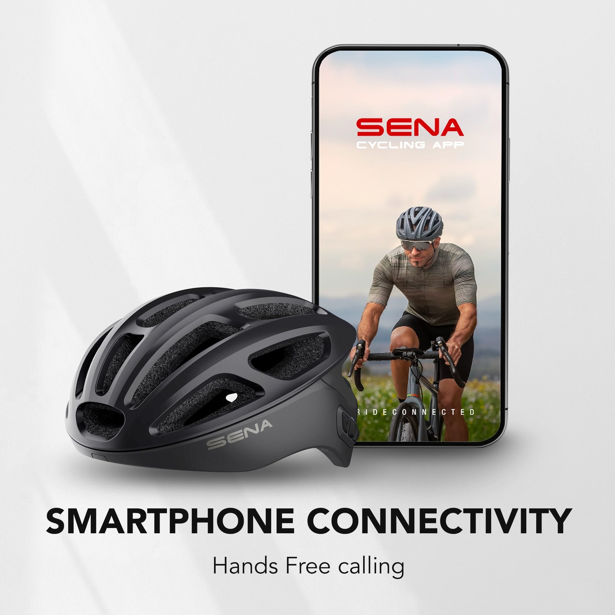 Sena R1 & R1 EVO Smart Bluetooth Bike Helmet for Cycling - Wireless Intercom, Built-in Speakers, Noise Control - Perfect for Road Biking, Mountain Biking & Group Rides
