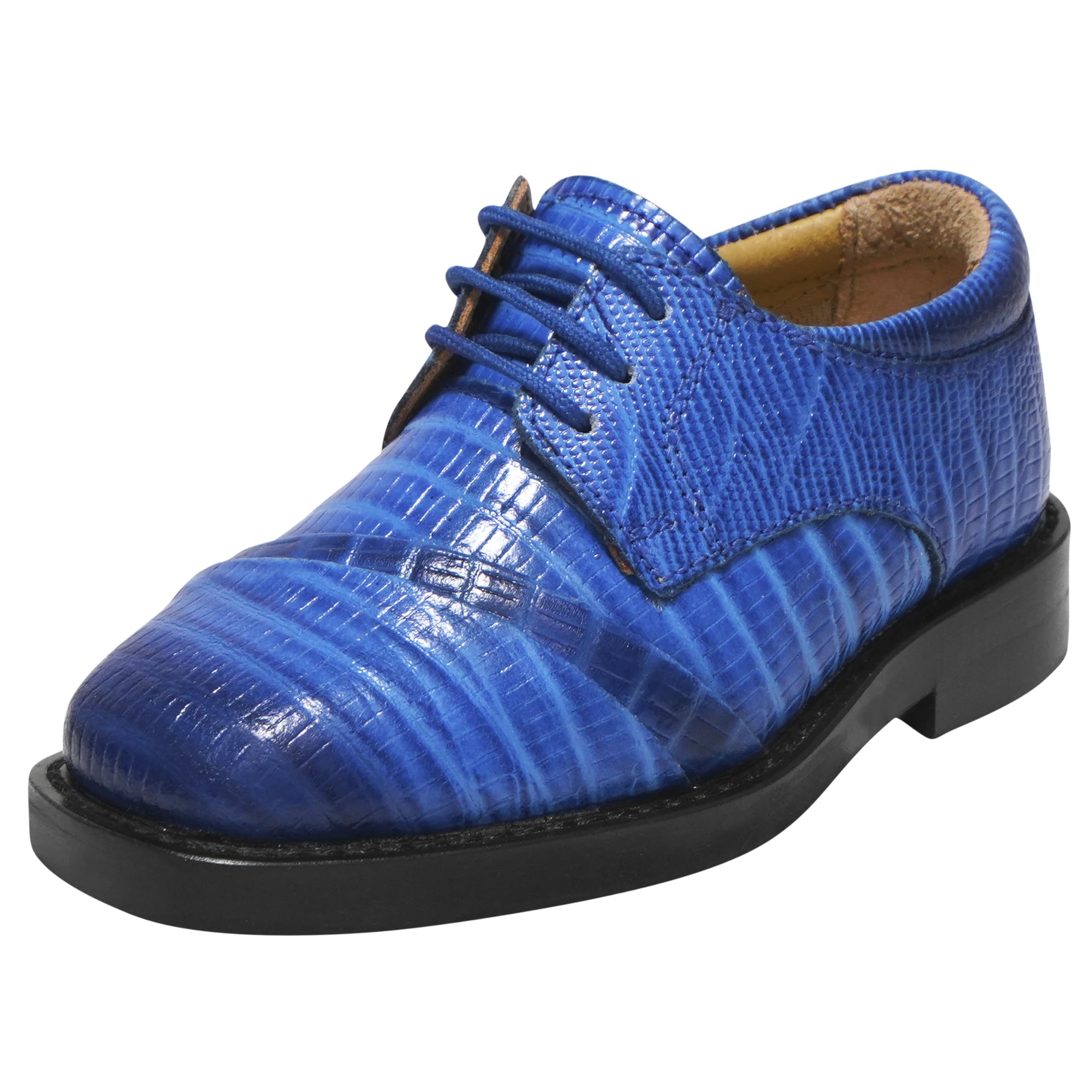 LIBERTYZENO Boys Animal Print Genuine Leather Oxford Dress Shoes - Toddler Lace-Up Formal Shoes for Kids, Easter Gift, School, Wedding & Special Occasions