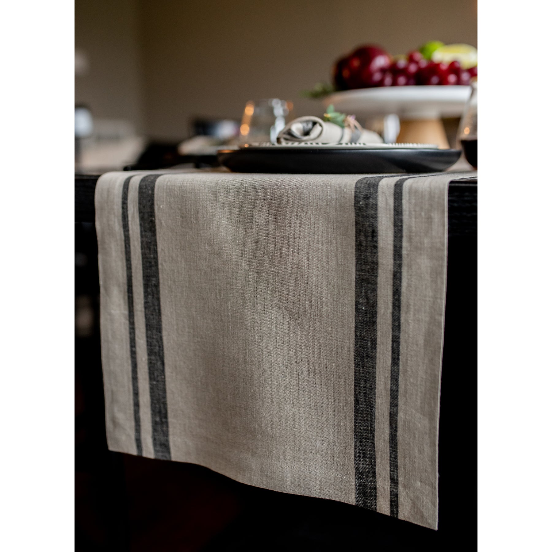 French Striped Table Runner - 16 Inch Wide - Elegant Dining Decor for Weddings, Parties & Home Decor