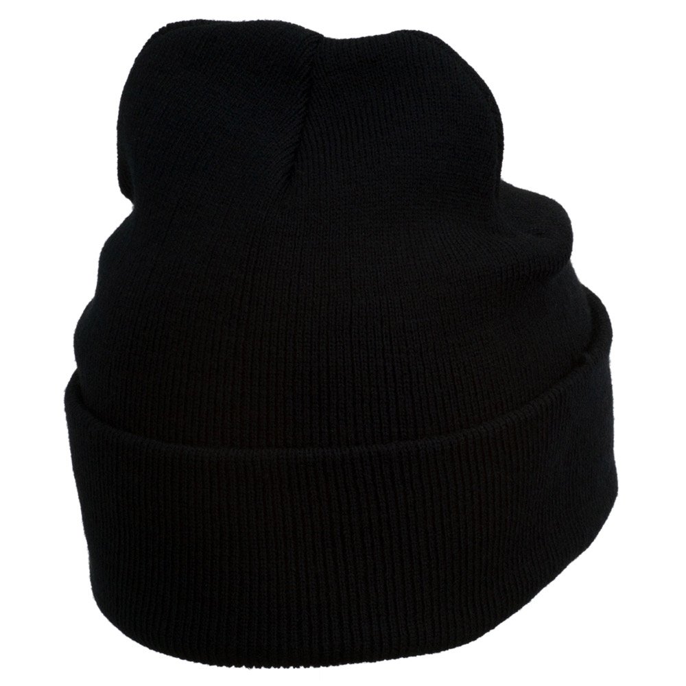 Cancer Awareness Ribbon Embroidered Beanie Hat - Soft Long Knit Cap for Chemo Patients & Supporters | Winter Warmth & Fundraising Events