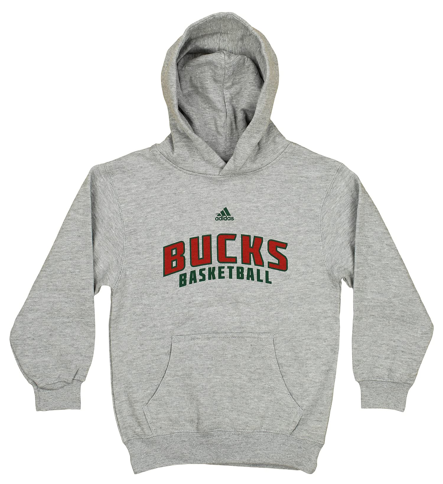 Adidas NBA Milwaukee Bucks Boys' Pullover Hoodie for Kids Ages 4-7 - Warm Fleece Basketball Hooded Sweatshirt for Game Day & Casual Wear