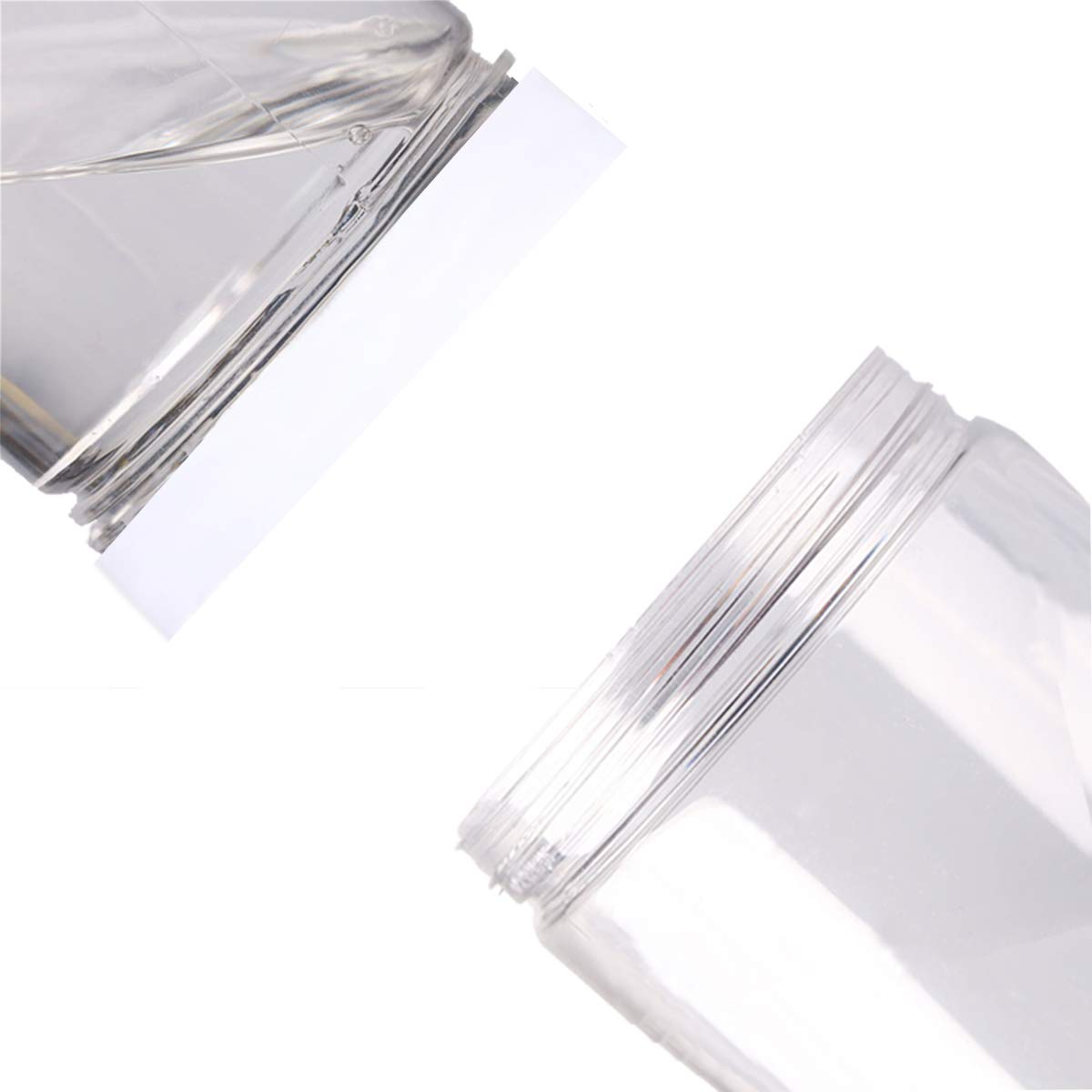 14oz (420ml) 12-Pack Clear Wide Mouth Plastic Jars with Lids & Labels - BPA Free PET Containers for Creams, Cosmetics, Slime Storage - Perfect for DIY Projects, Home Organization & Small Business Packaging (White Lids)