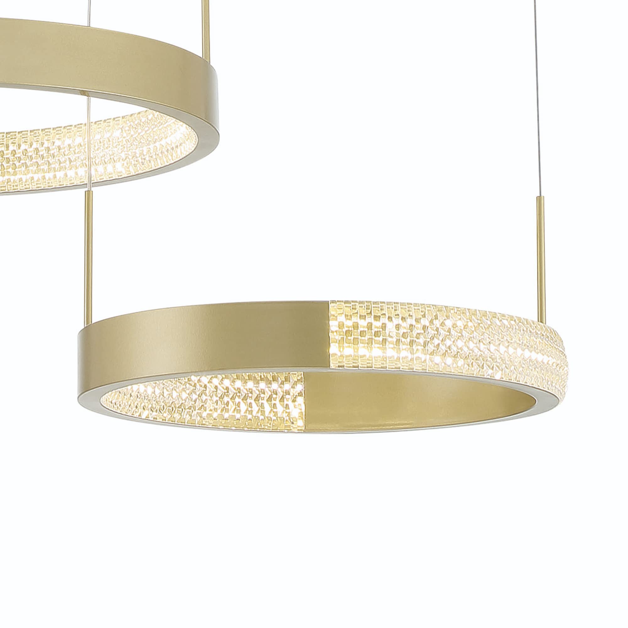 Vanity Art 3-Light Modern LED Chandelier - Gold Tiered Hanging Light Fixture for Dining Room, Living Room, Bedroom & Kitchen | Elegant Ceiling Lighting for Home Decor, Parties & Romantic Dinners (Model: SYLED1293-BD)