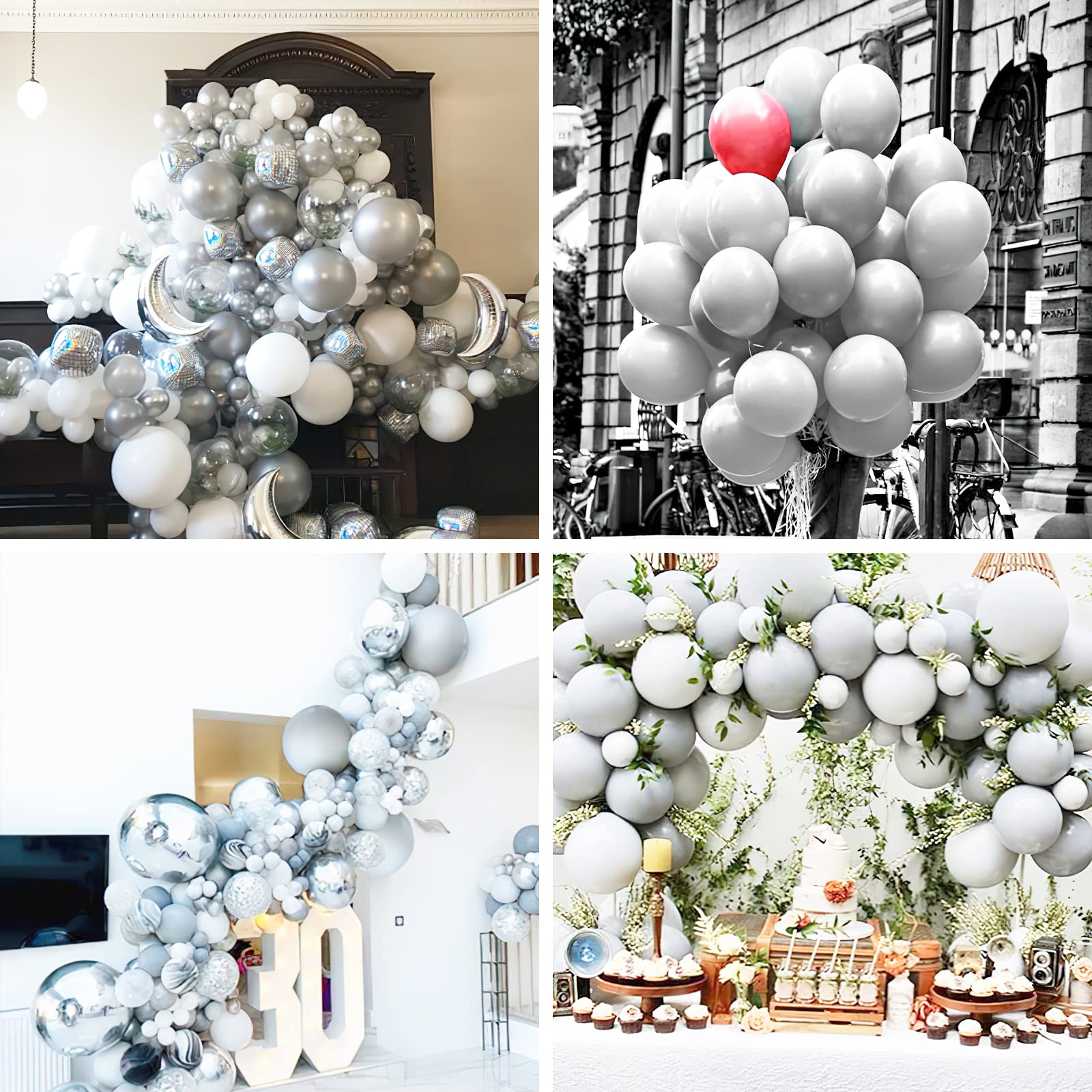51 Pcs 12 Inch Matte Gray Balloons for Garland & Arch - PartyWoo Premium Grey Balloons Set for Birthday, Wedding, Baby Shower Decorations - Perfect for Indoor/Outdoor Party Backdrops, Photo Booth Props & Event Centerpieces (Gray-Y71)