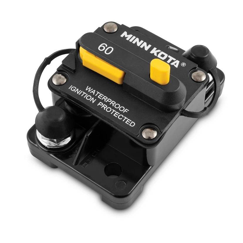 Minn Kota MKR 27 60 Amp Waterproof Circuit Breaker for Marine & Boat Electrical Systems - Perfect for Trolling Motors, Fish Finders & Marine Electronics Protection