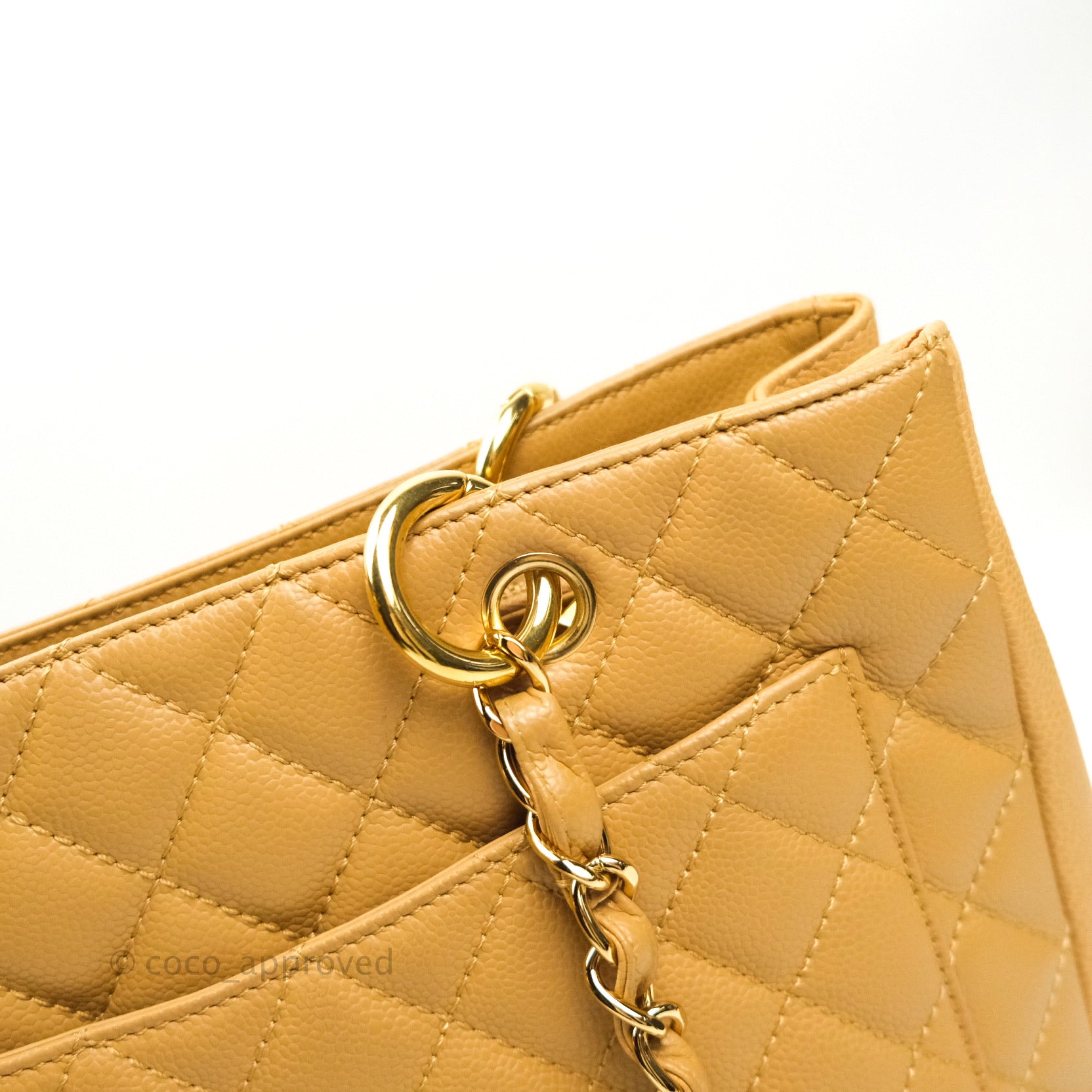Chanel Caviar Leather Grand Shopping Tote GST Bag - Dark Beige with Gold Hardware | Luxury Designer Handbag for Women, Perfect for Work, Travel & Everyday Use