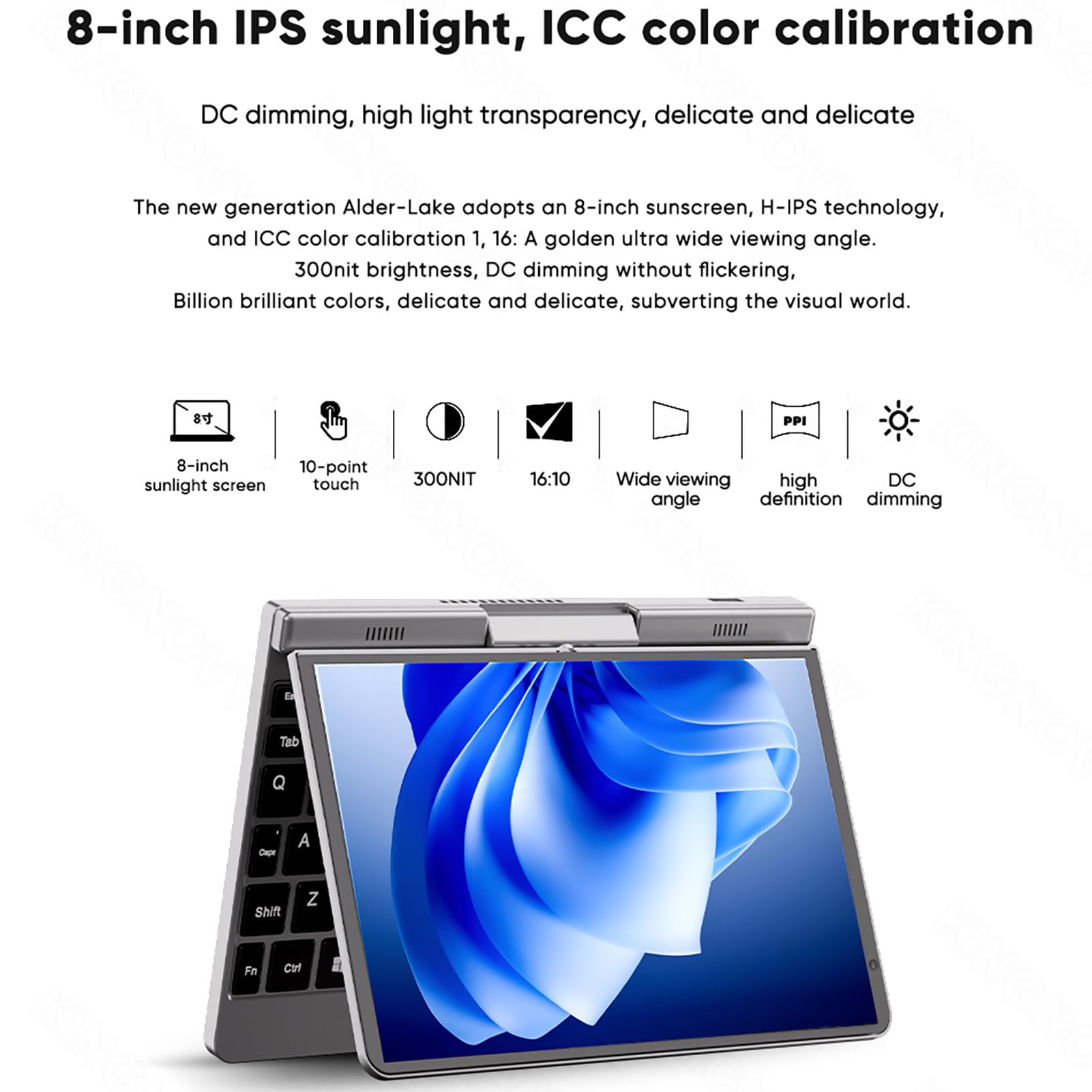 8 Inch Mini Handheld Laptop - 12th Gen Intel N100 Processor, 12GB DDR5 RAM, Windows 11, IPS Touch Screen, WiFi 6, BT5.2, 2-in-1 Tablet PC with Stylus - Perfect for Gaming, Work & Travel