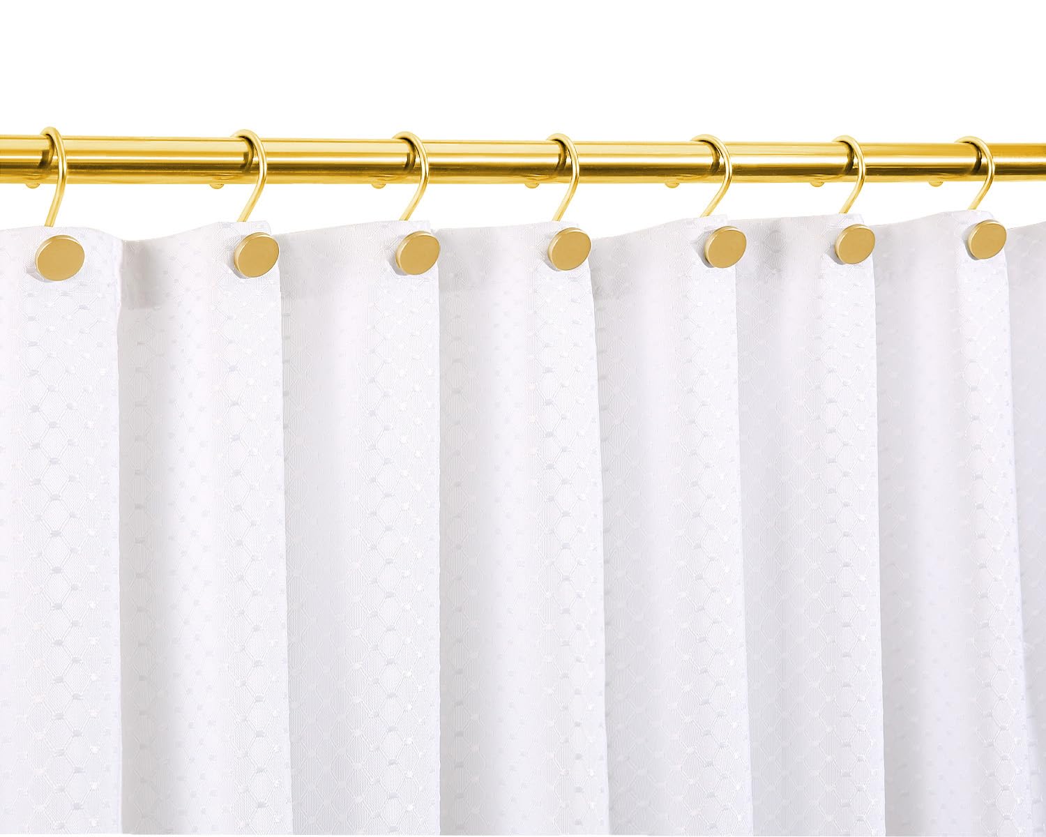 ZESLMG 12-Pack Gold Shower Curtain Hooks - Rustproof Metal Round Decorative Rings for Bathroom Shower Rods & Curtains | Heavy Duty Solid Hooks for Elegant Bathroom Decor & Daily Use
