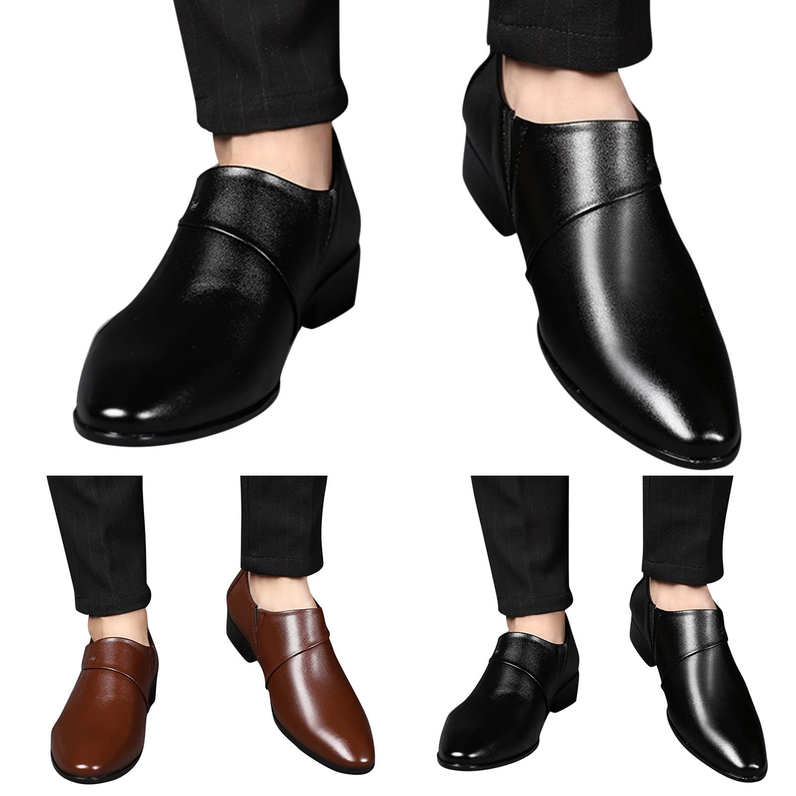 Men's Breathable Leather Pointed Toe Loafers with Zipper - Low Heel Casual Shoes for Summer & Autumn - Perfect for Outdoor Activities, Office Wear and Daily Comfort